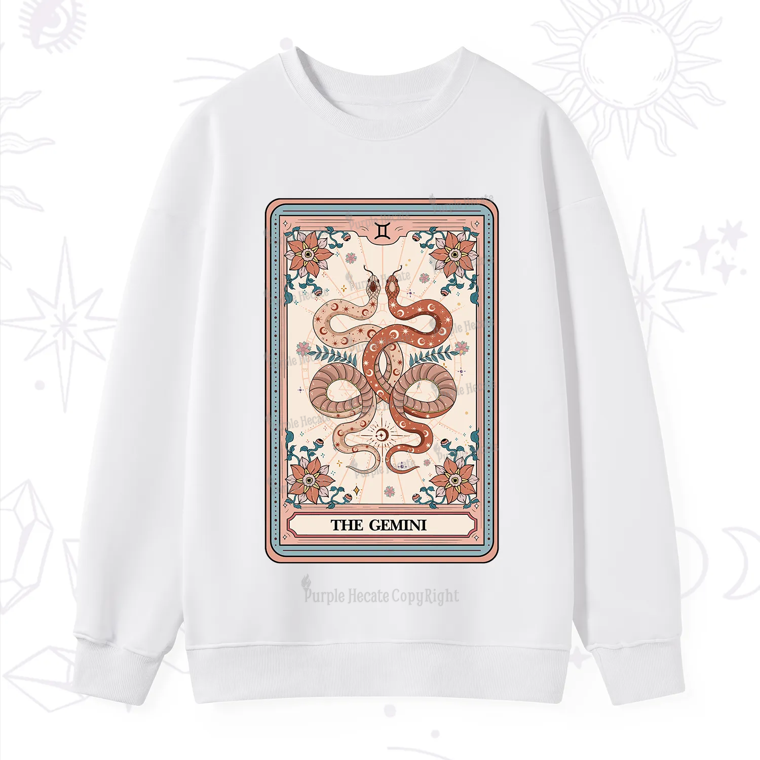 Purplehecate The Gemini Tarot Card Sweatshirt