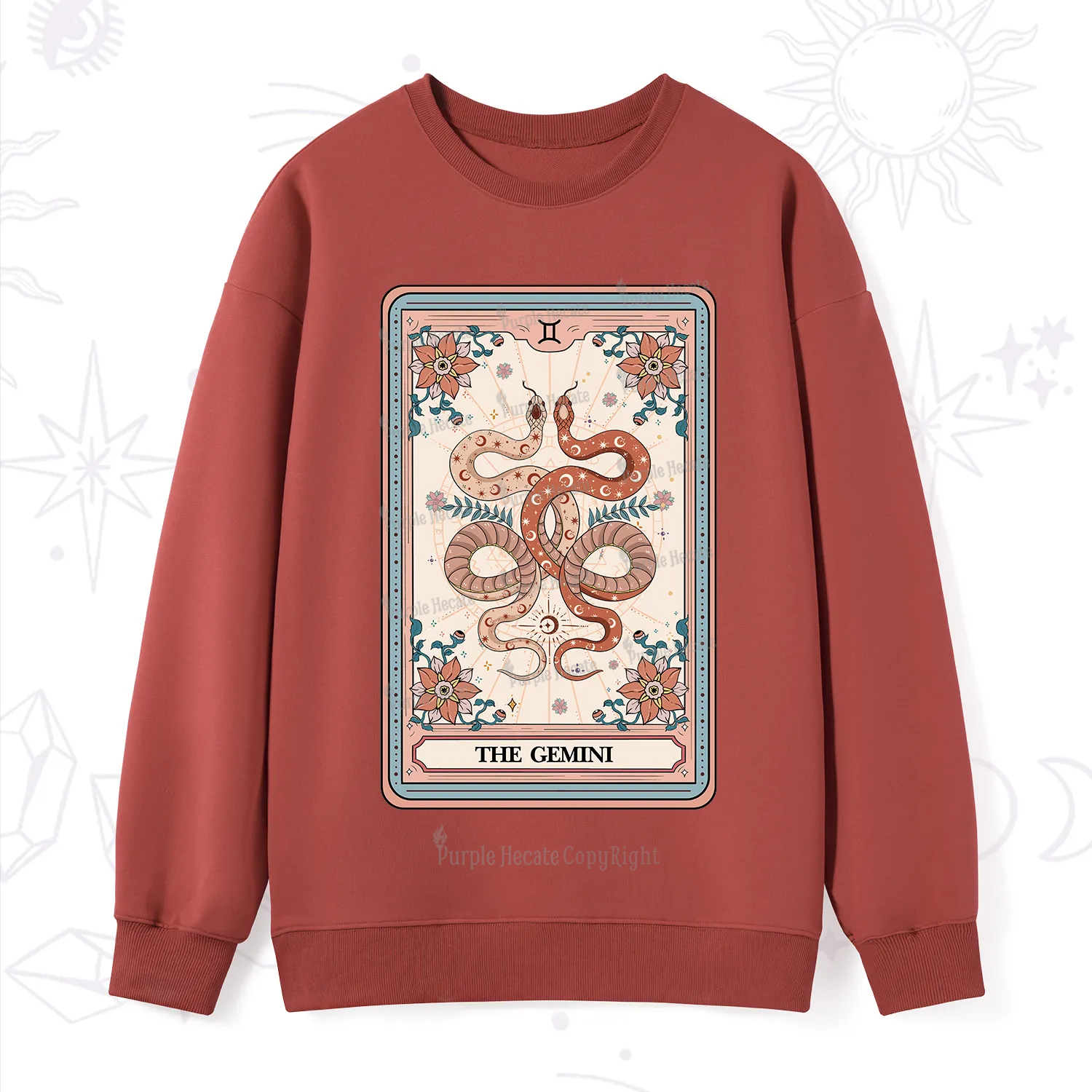 Purplehecate The Gemini Tarot Card Sweatshirt