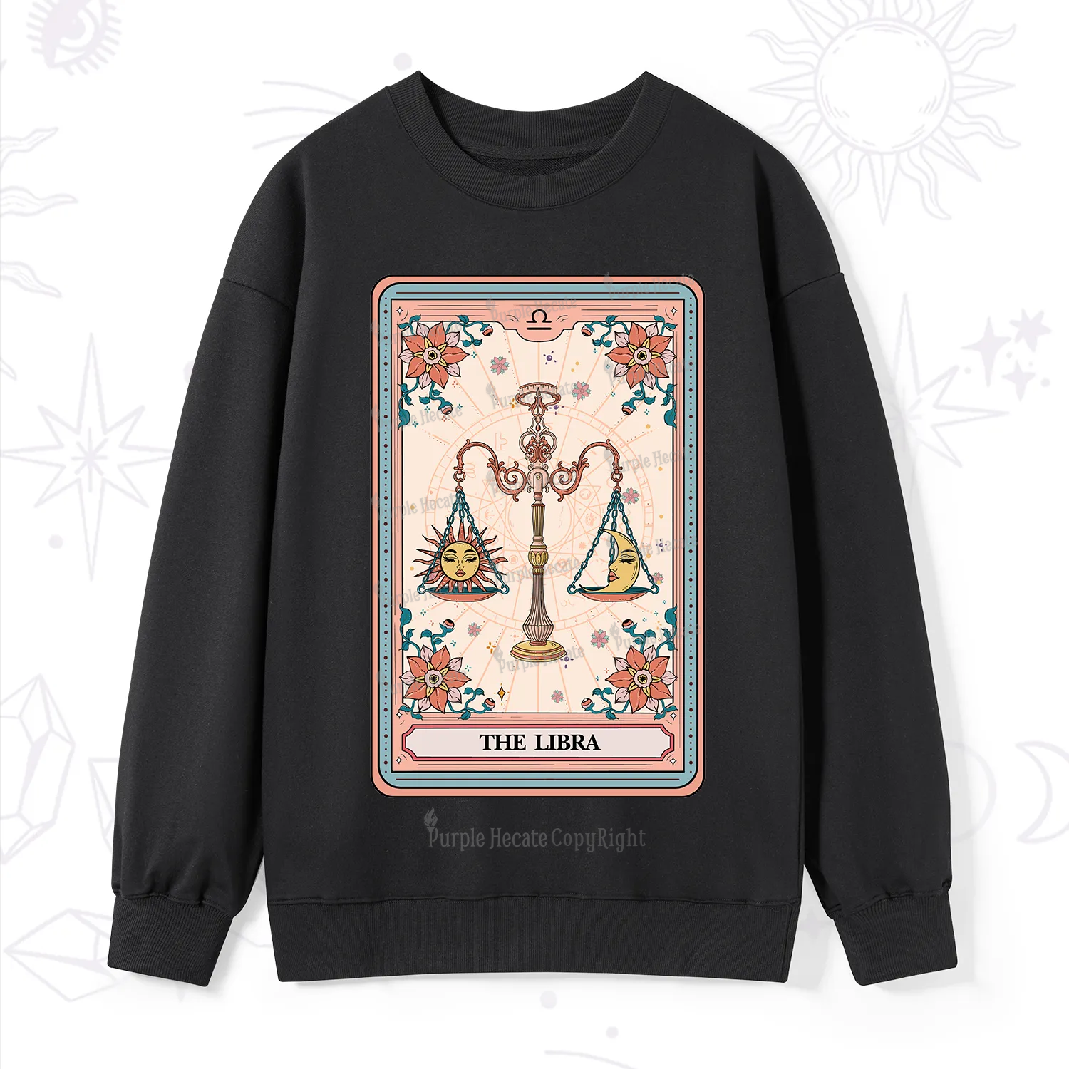 Purplehecate The Libra Tarot Card Sweatshirt