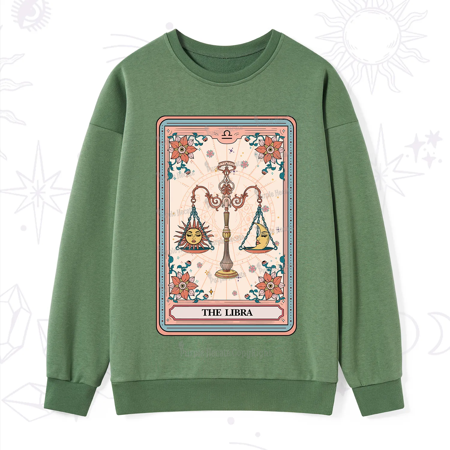 Purplehecate The Libra Tarot Card Sweatshirt