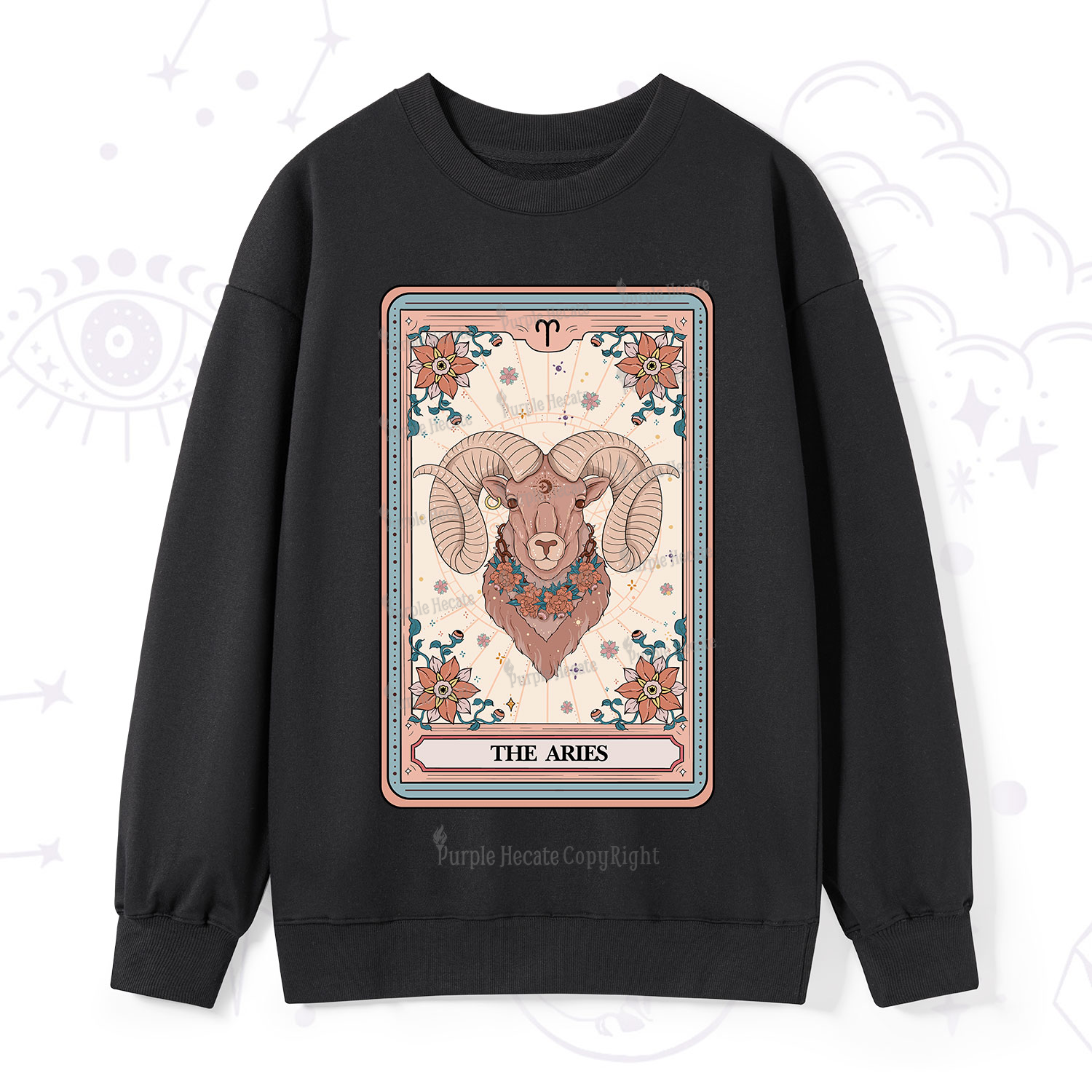 Purplehecate The Aries Tarot Card Sweatshirt