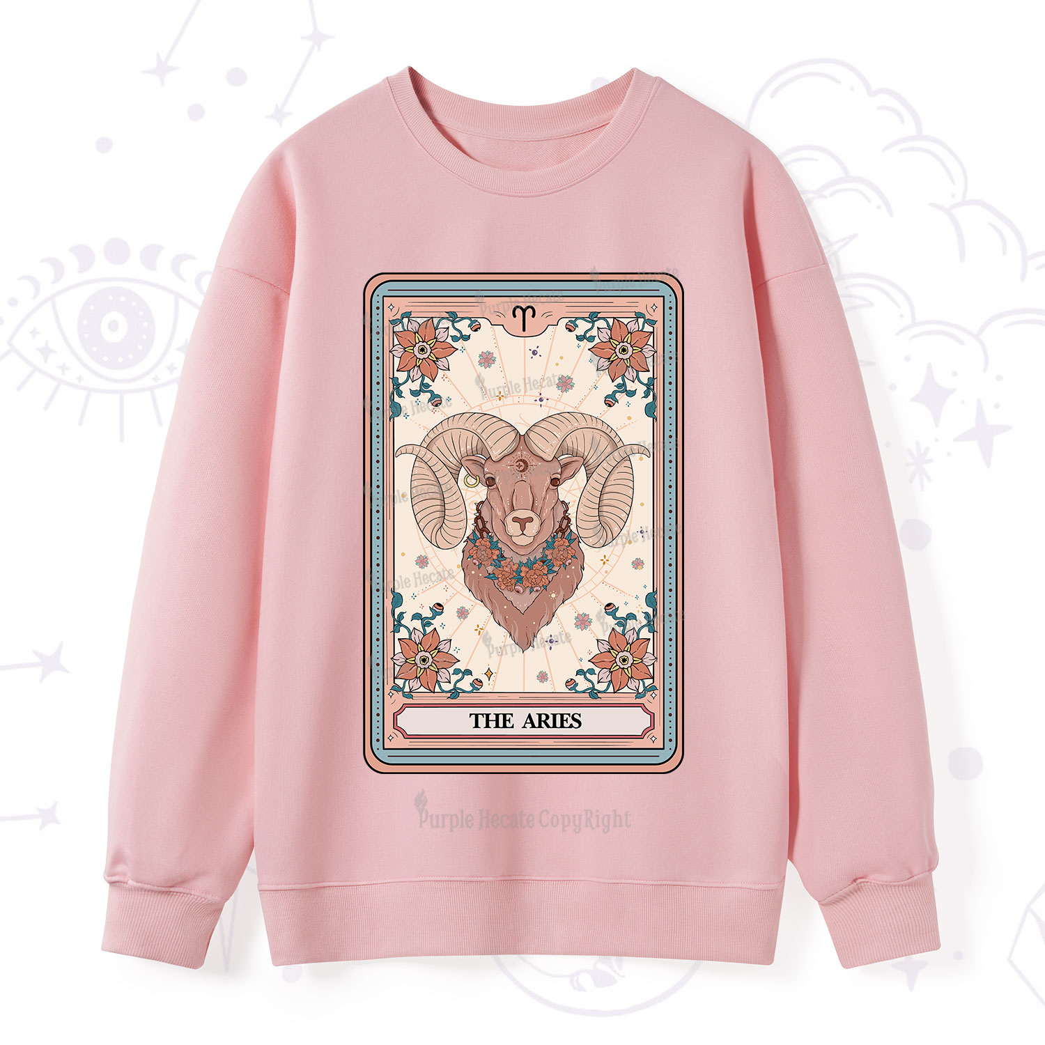 Purplehecate The Aries Tarot Card Sweatshirt