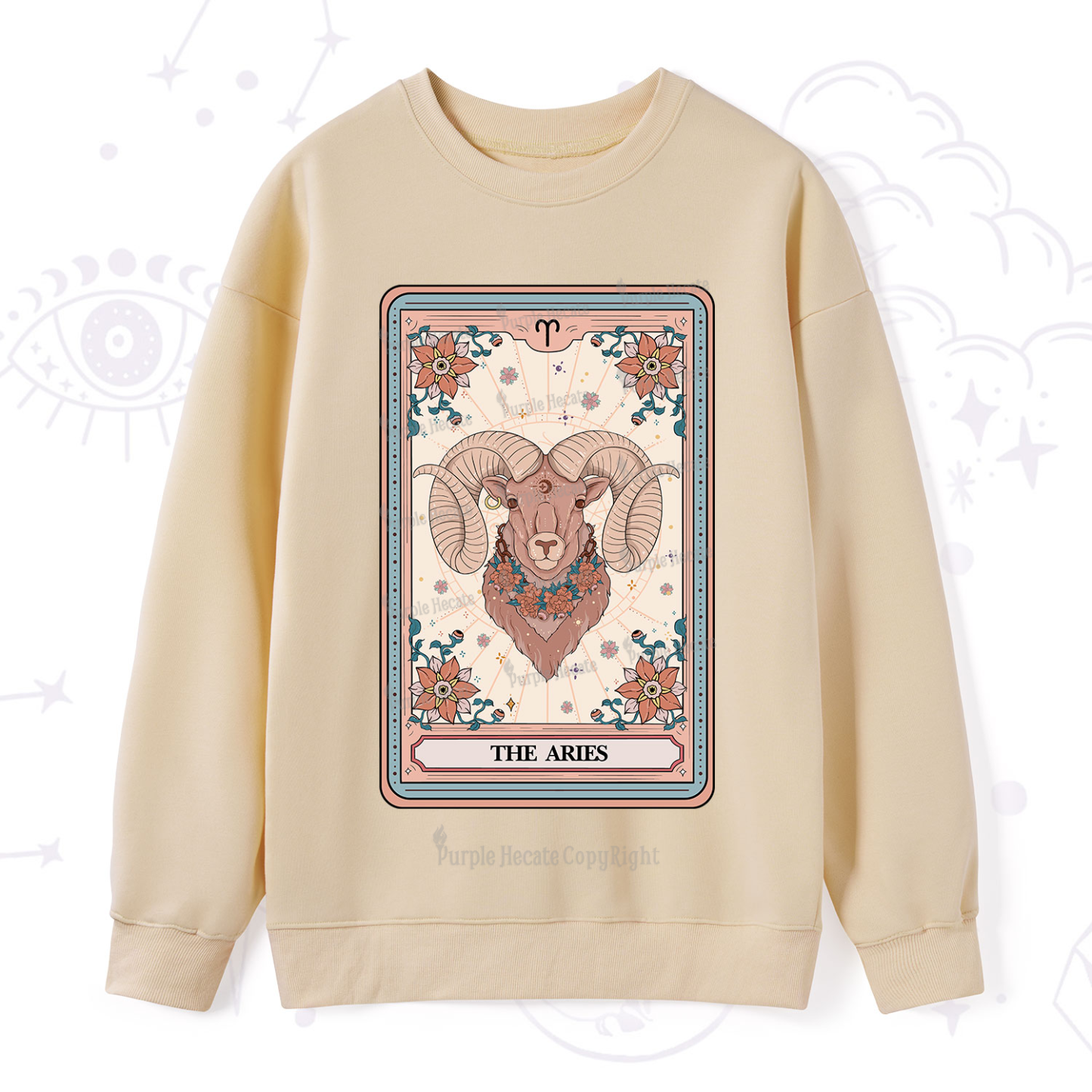 Purplehecate The Aries Tarot Card Sweatshirt
