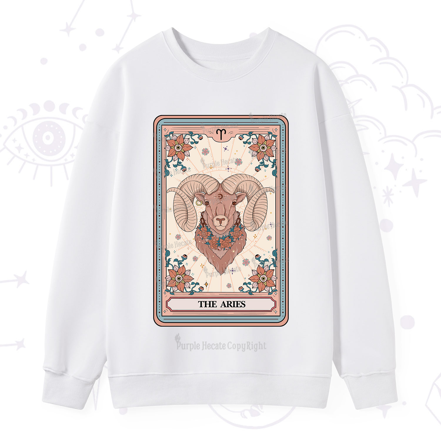 Purplehecate The Aries Tarot Card Sweatshirt