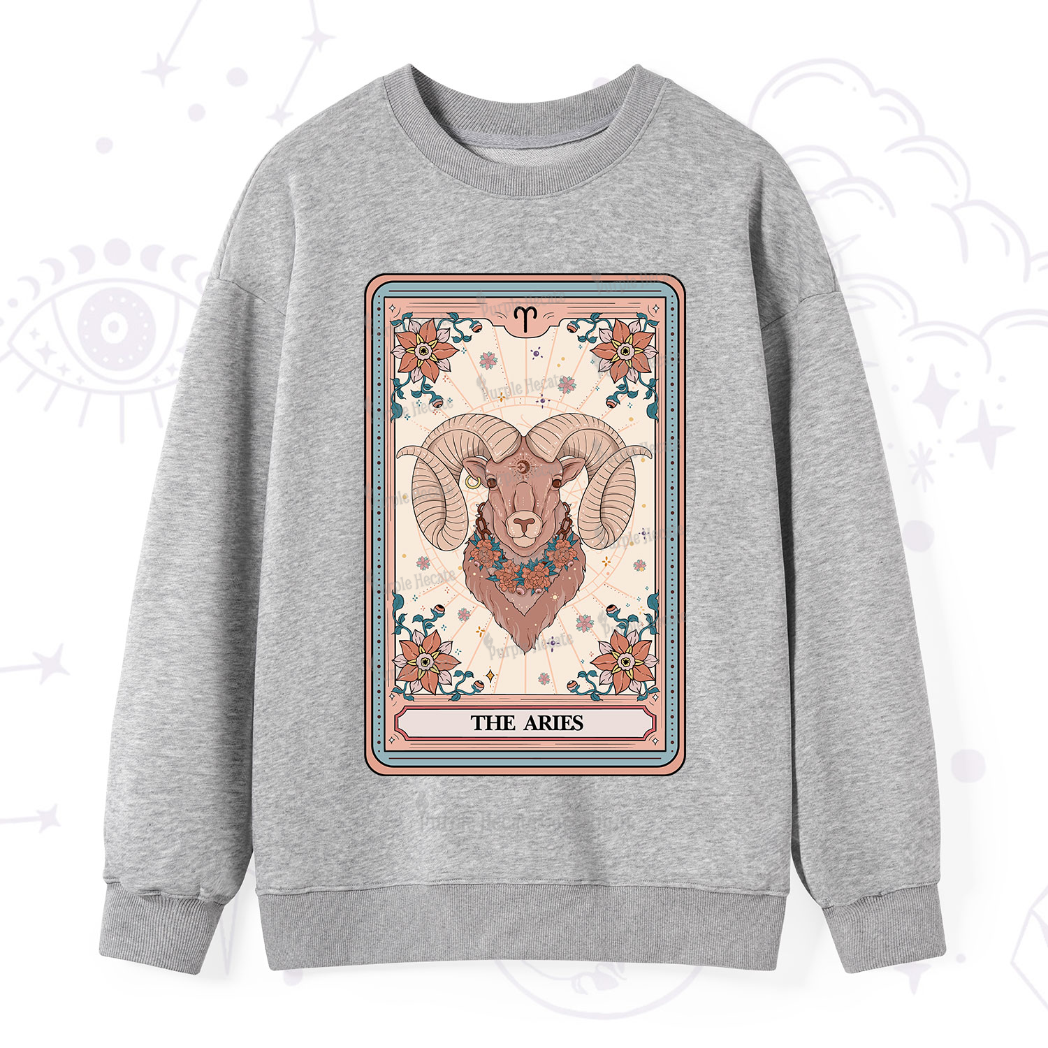 Purplehecate The Aries Tarot Card Sweatshirt