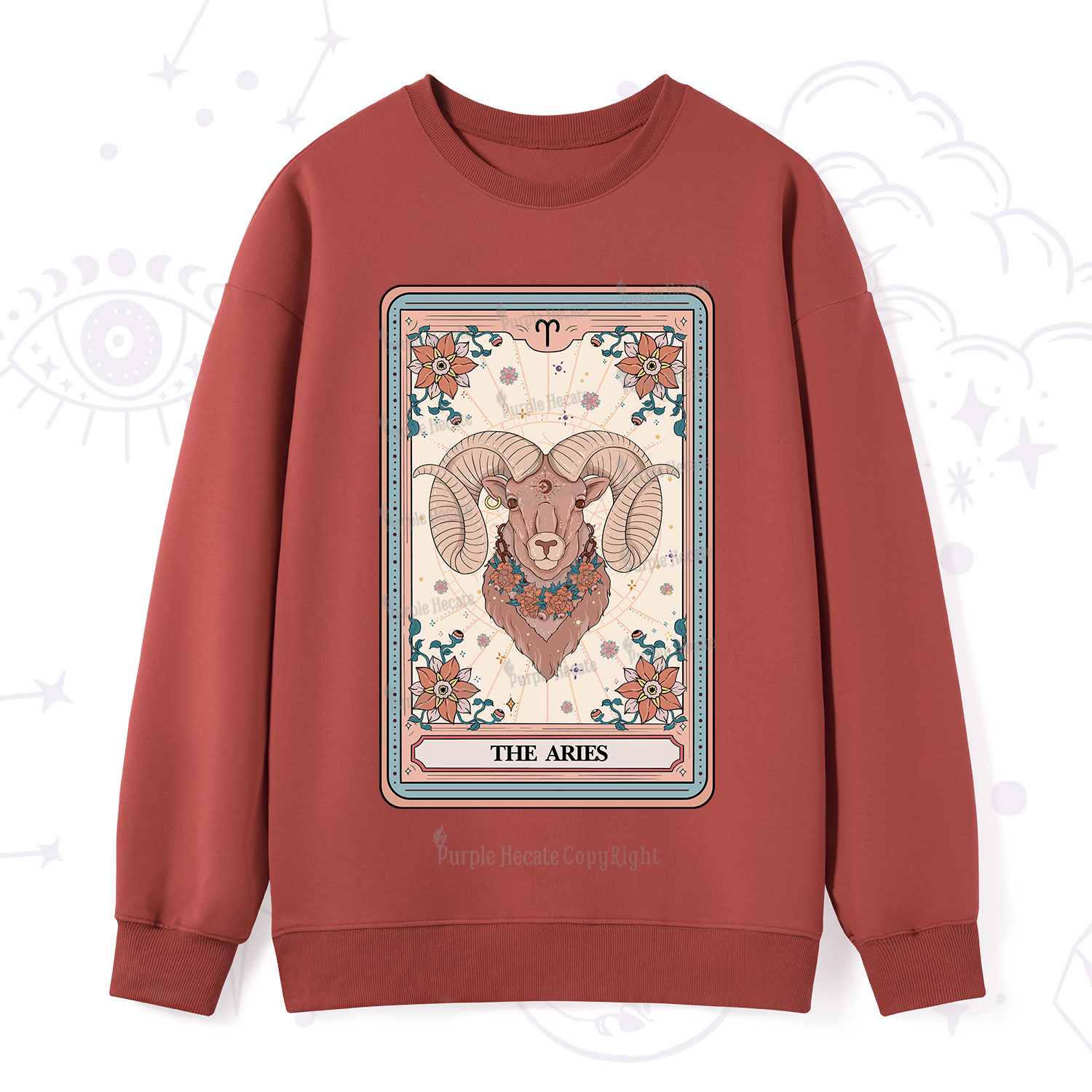 Purplehecate The Aries Tarot Card Sweatshirt