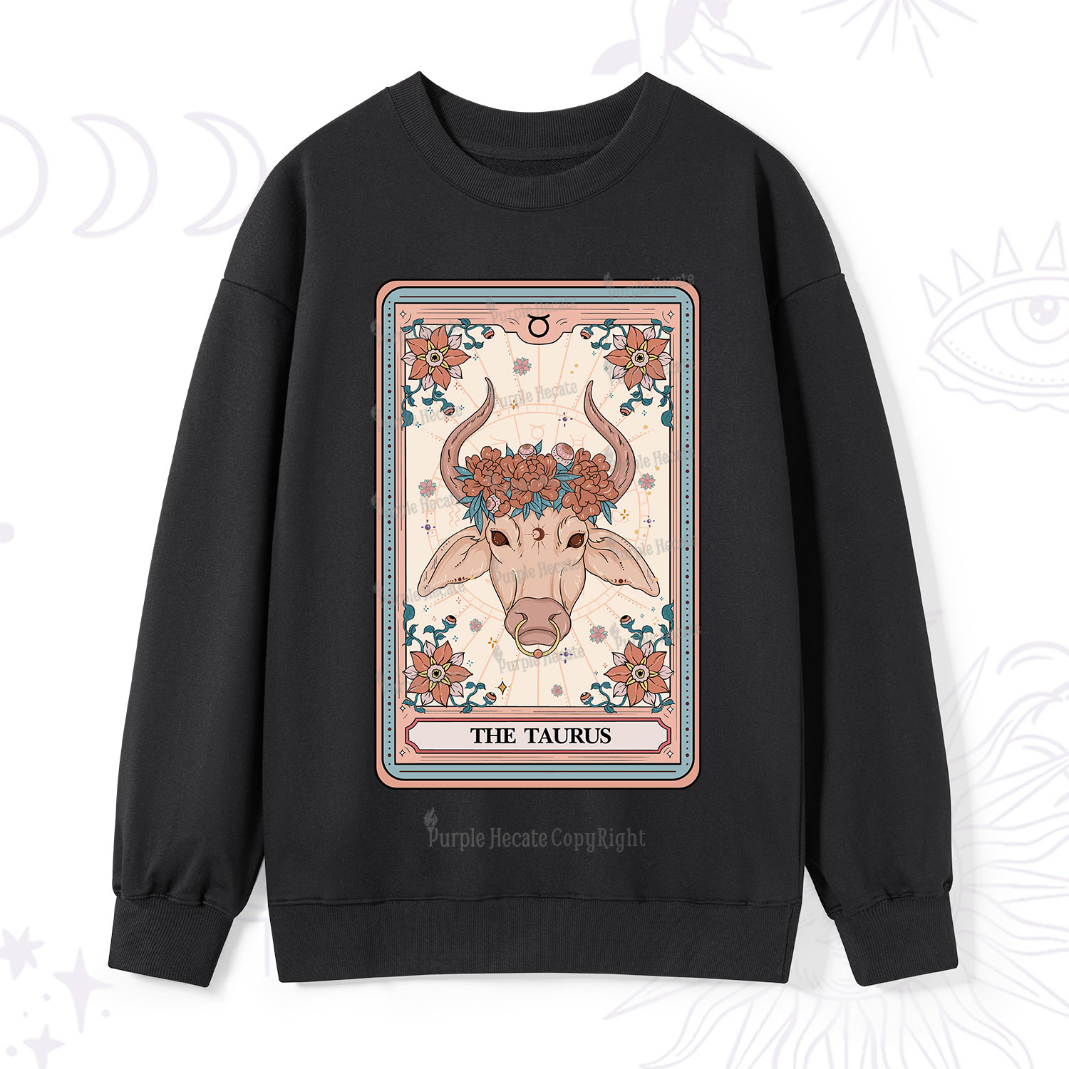 Purplehecate The Taurus Tarot Card Sweatshirt