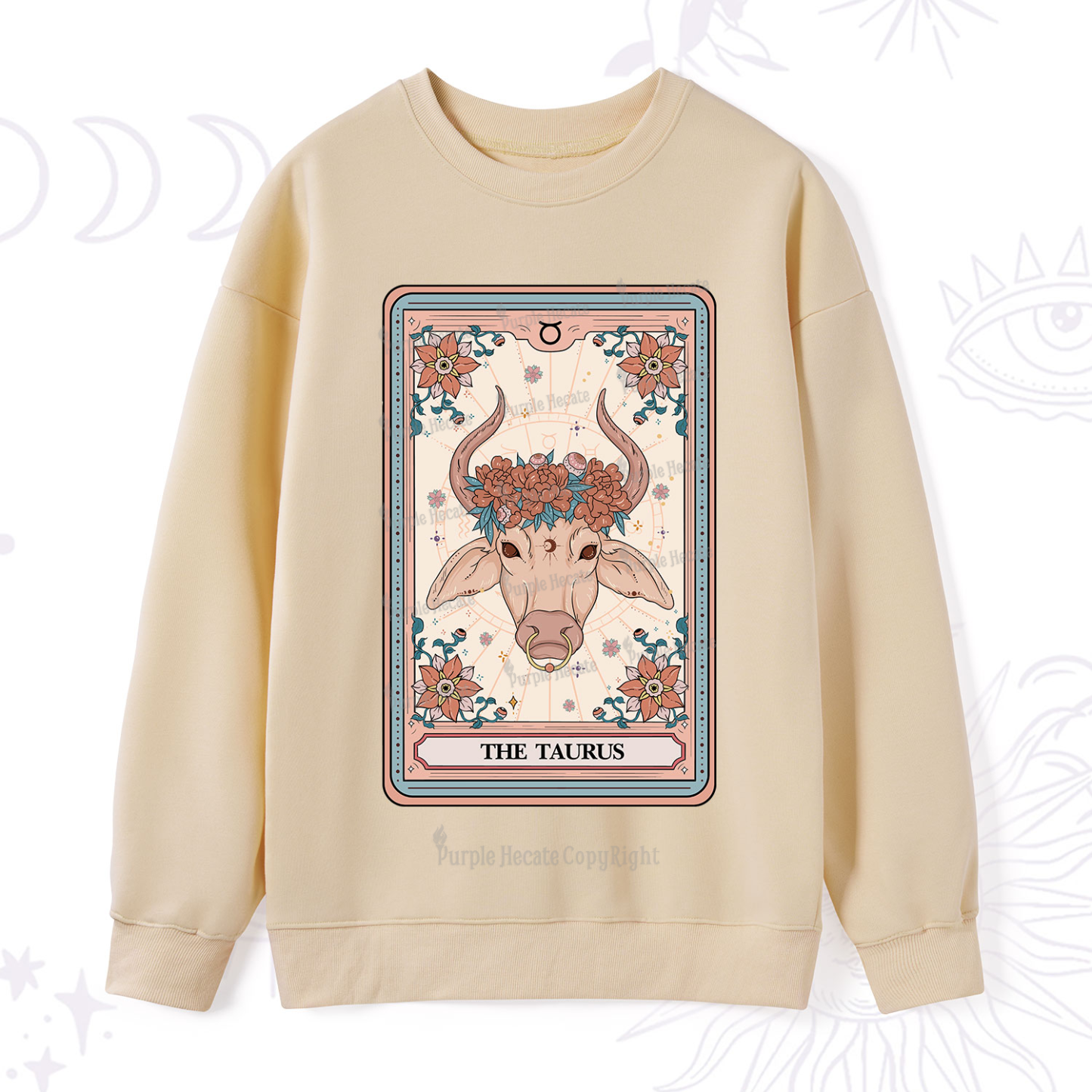 Purplehecate The Taurus Tarot Card Sweatshirt
