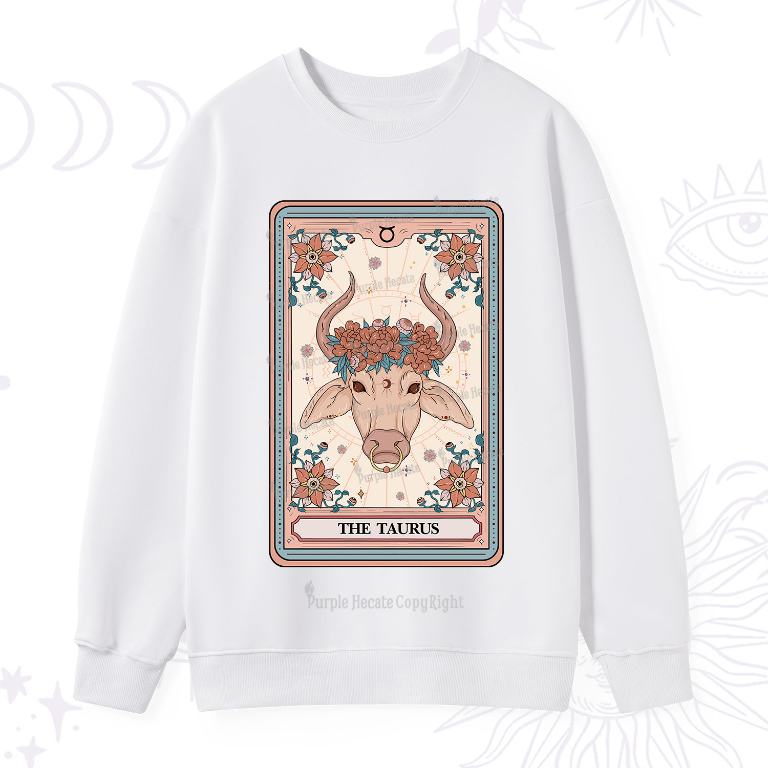 Purplehecate The Taurus Tarot Card Sweatshirt