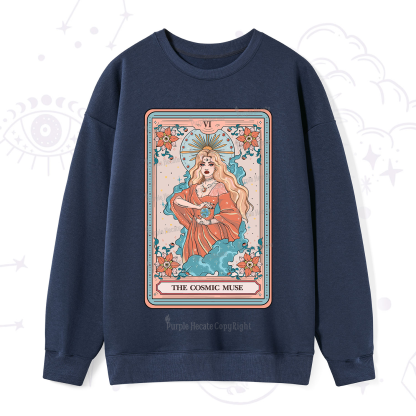 Purplehecate The Cosmic Muse Tarot Card Sweatshirt