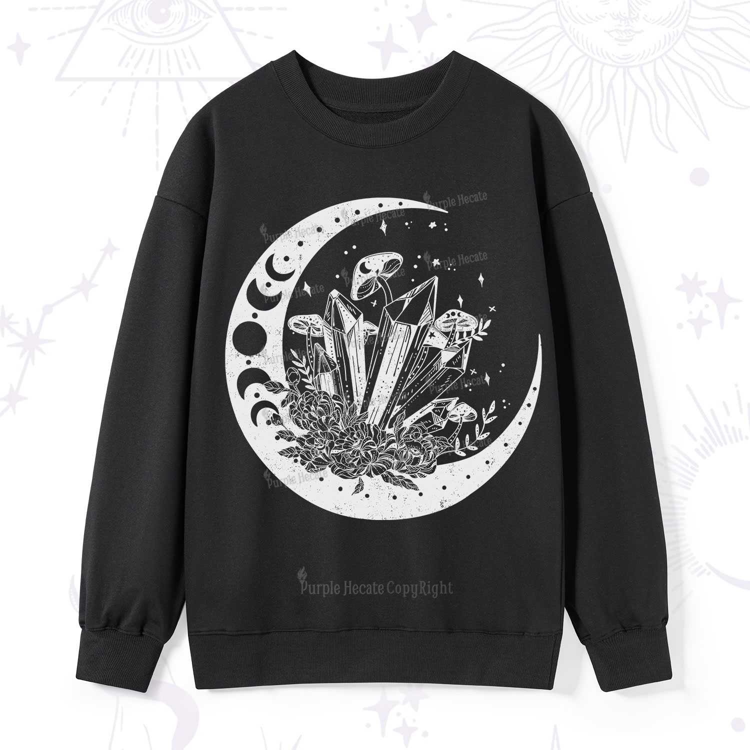 Purplehecate Moonshine and Crystal Sweatshirt