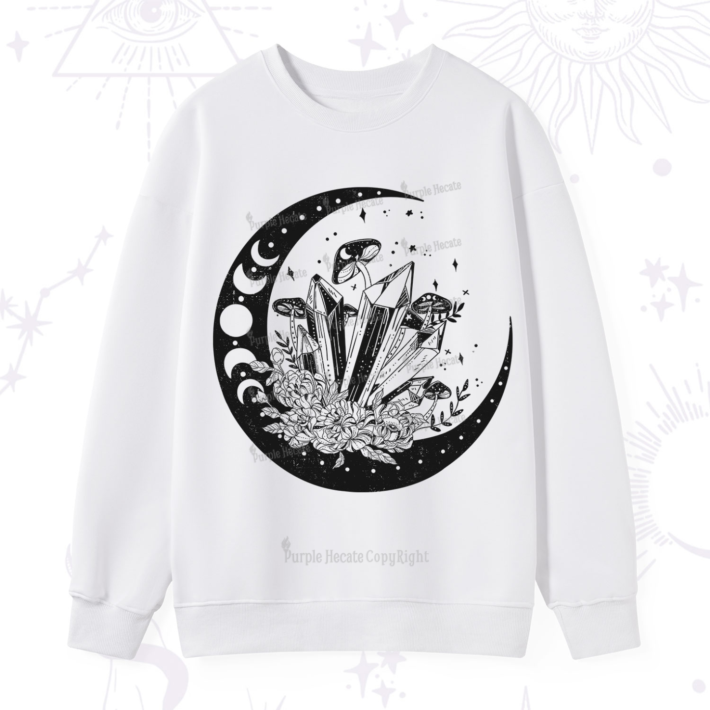 Purplehecate Moonshine and Crystal Sweatshirt