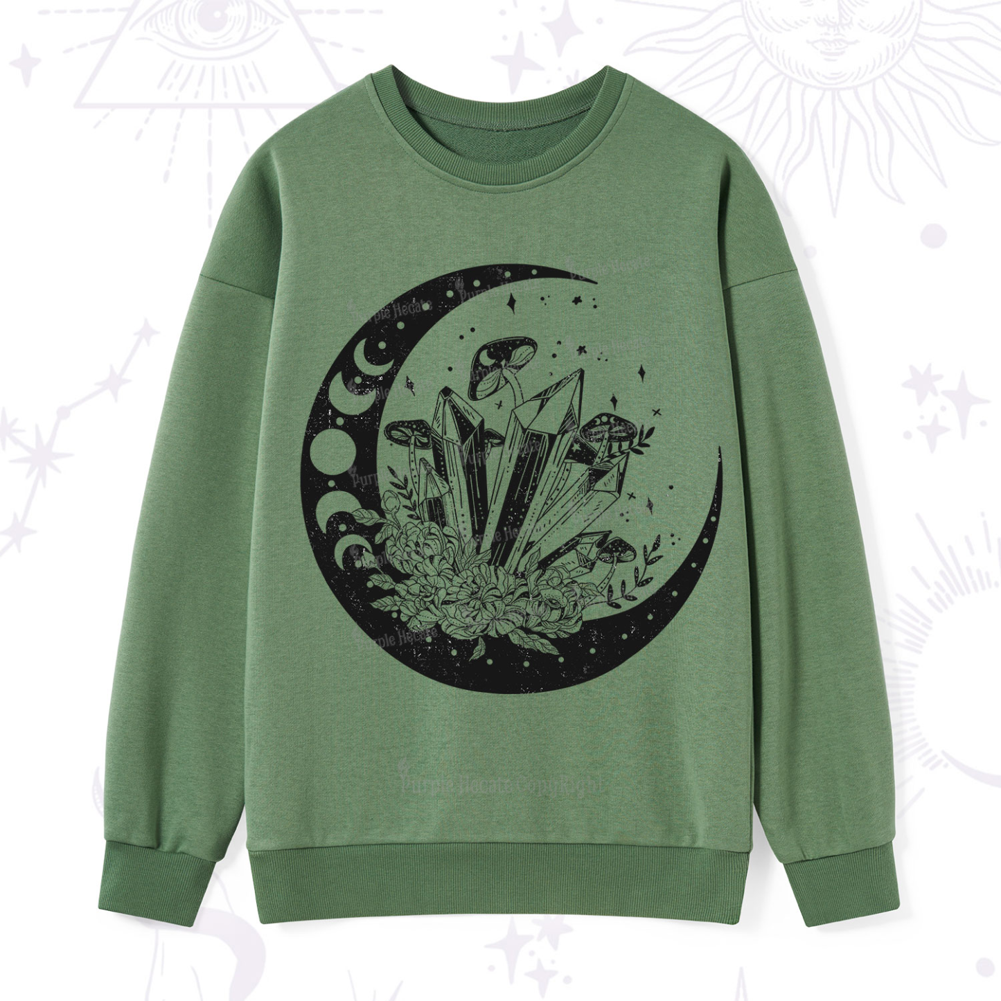 Purplehecate Moonshine and Crystal Sweatshirt