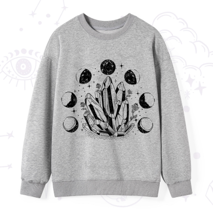 Purplehecate Crystals and Moon Phases Sweatshirt
