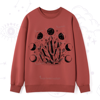 Purplehecate Crystals and Moon Phases Sweatshirt