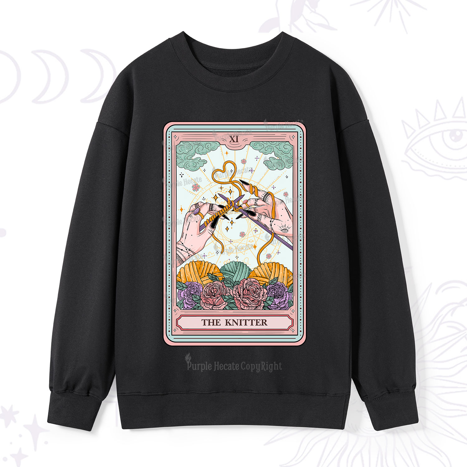 Purplehecate The Knitter Tarot Card Sweatshirt