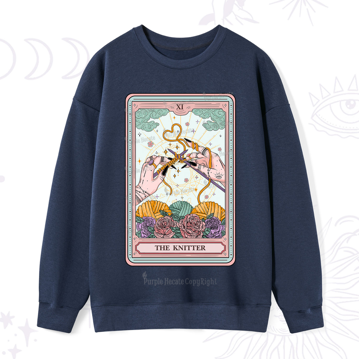 Purplehecate The Knitter Tarot Card Sweatshirt