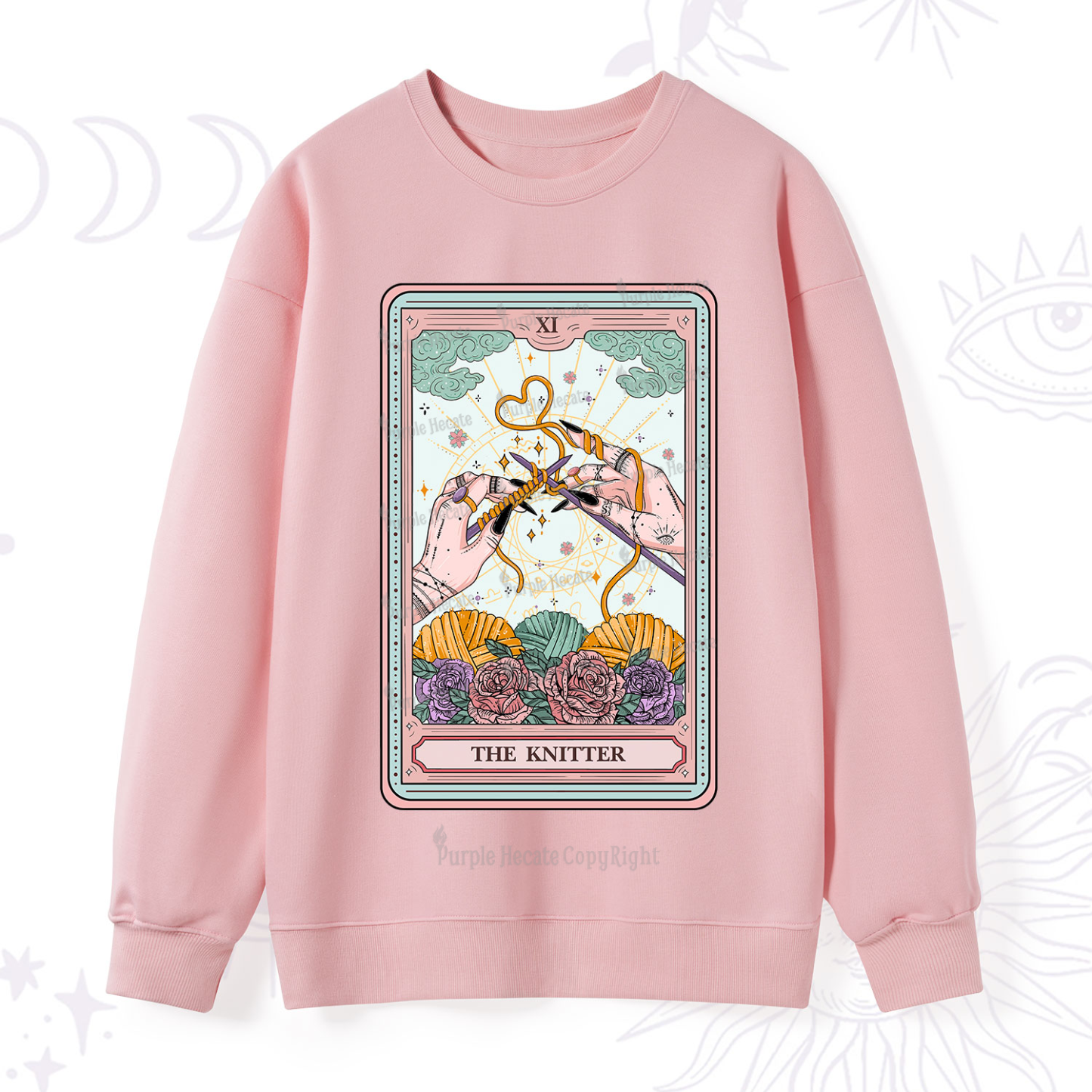 Purplehecate The Knitter Tarot Card Sweatshirt