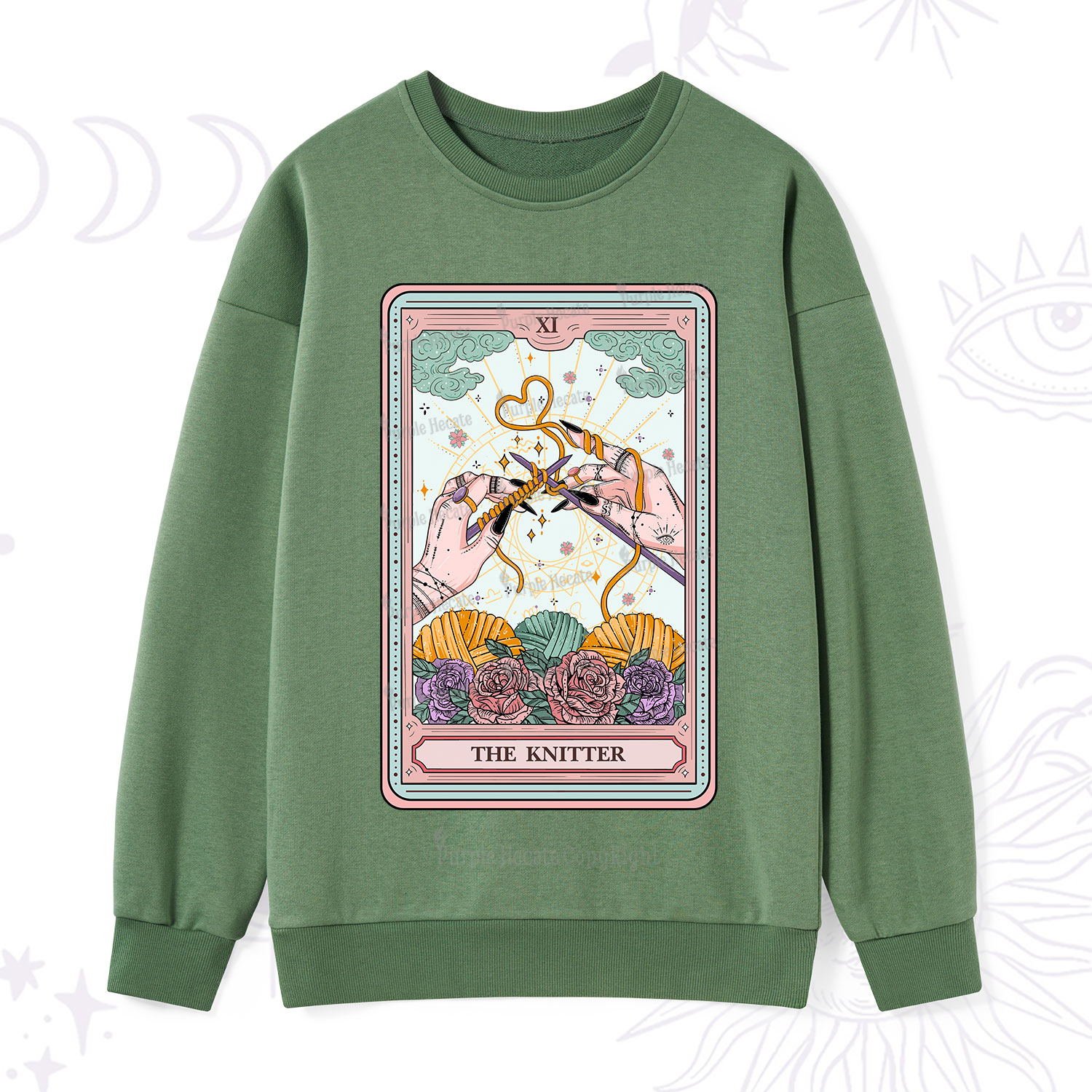 Purplehecate The Knitter Tarot Card Sweatshirt