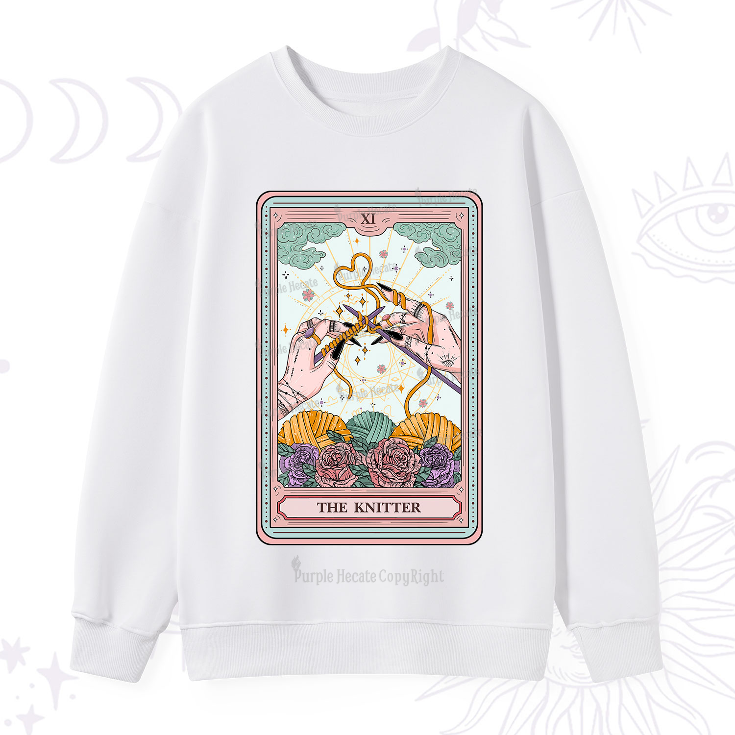 Purplehecate The Knitter Tarot Card Sweatshirt