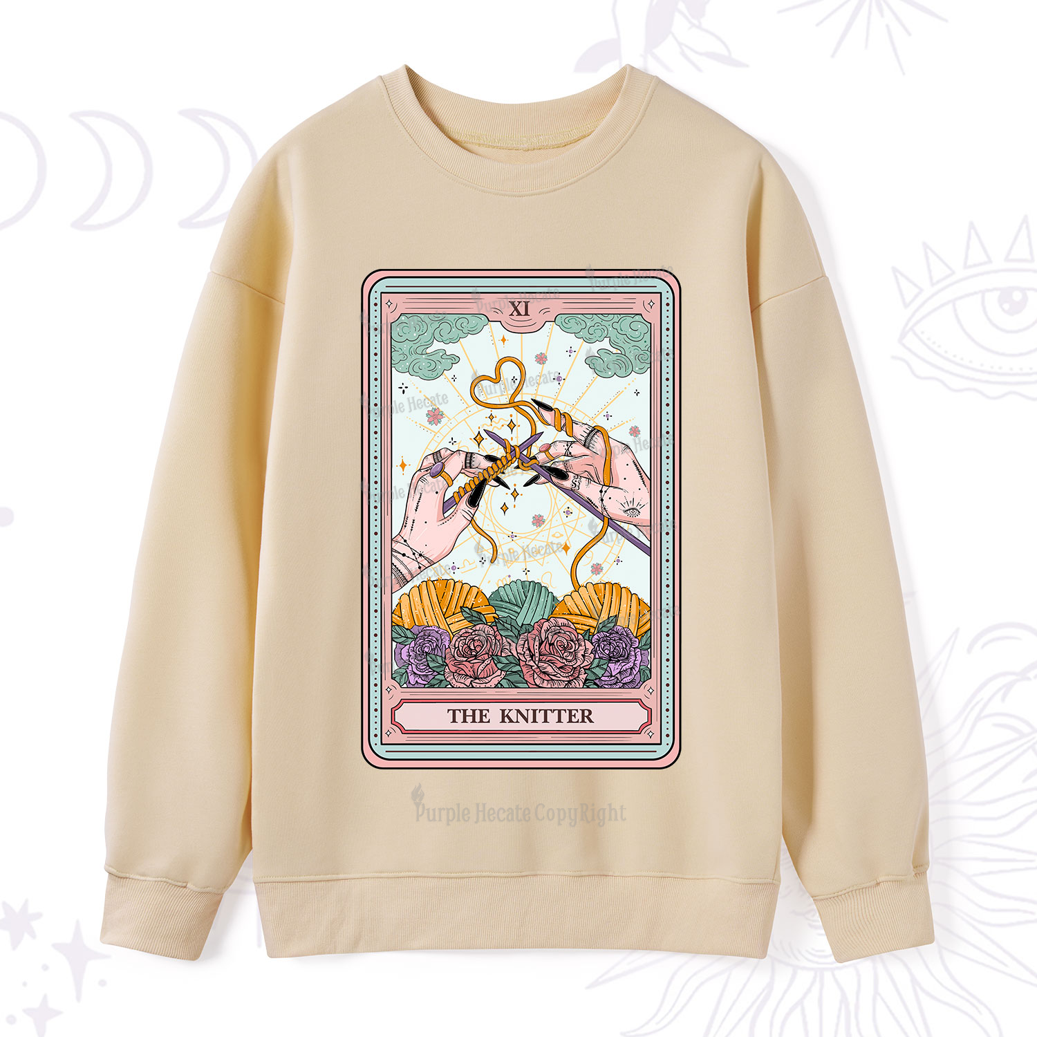 Purplehecate The Knitter Tarot Card Sweatshirt