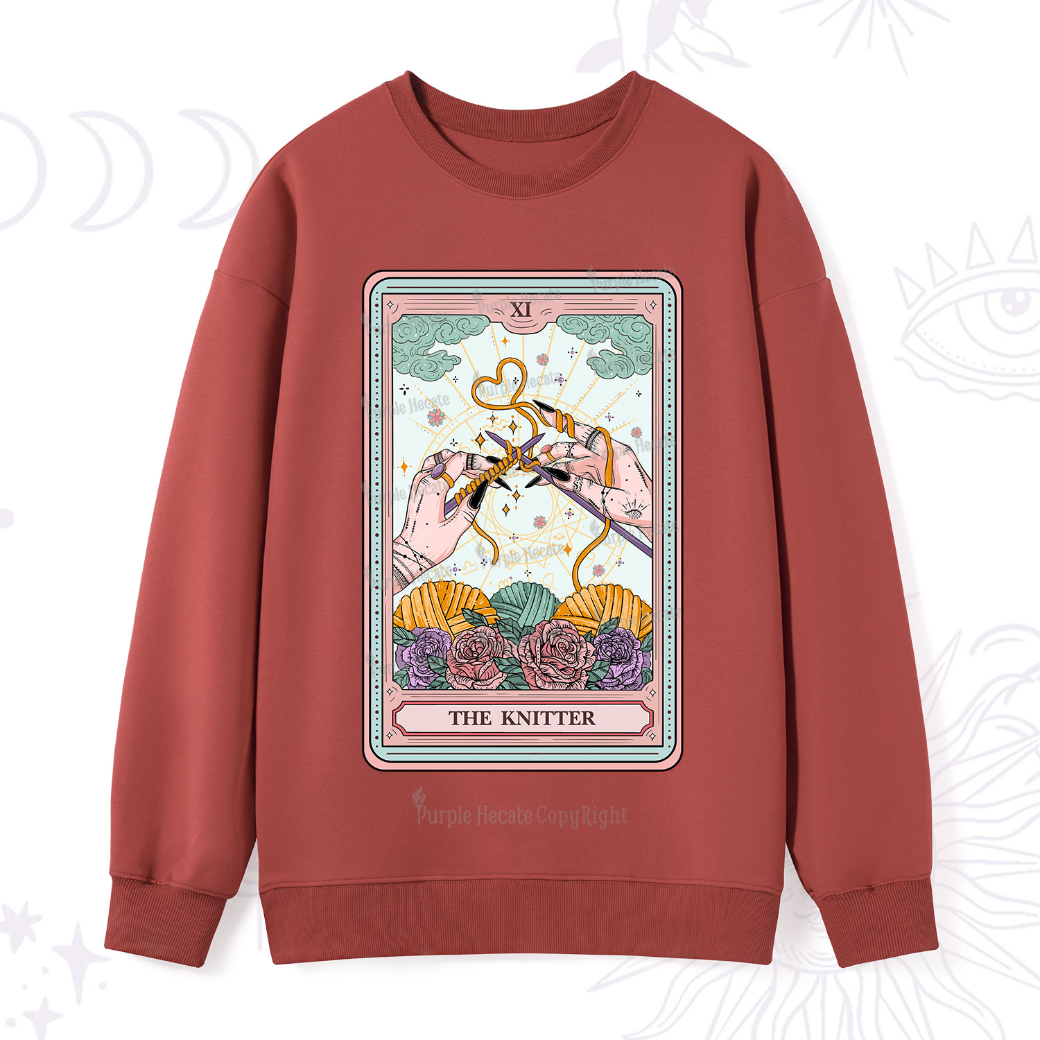 Purplehecate The Knitter Tarot Card Sweatshirt