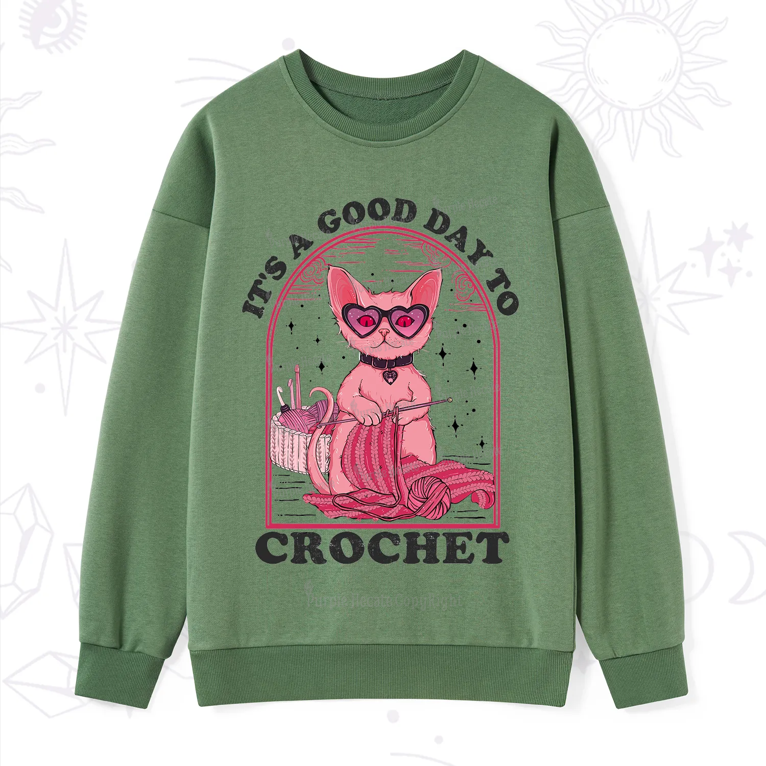 Purplehecate It's A Good Day To Crochet Sweatshirt