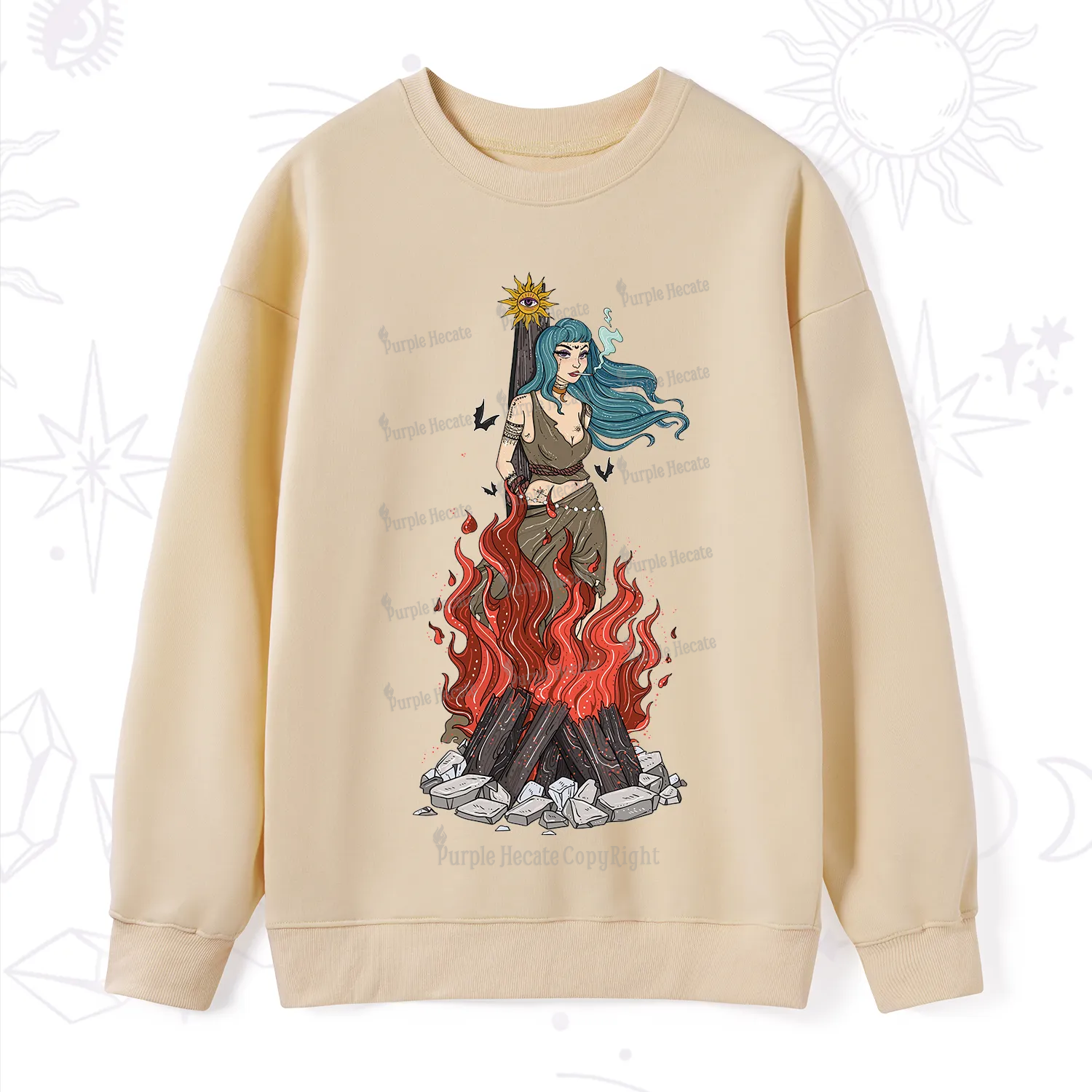 Purplehecate Witchy Woman Burned at the Stake Sweatshirt