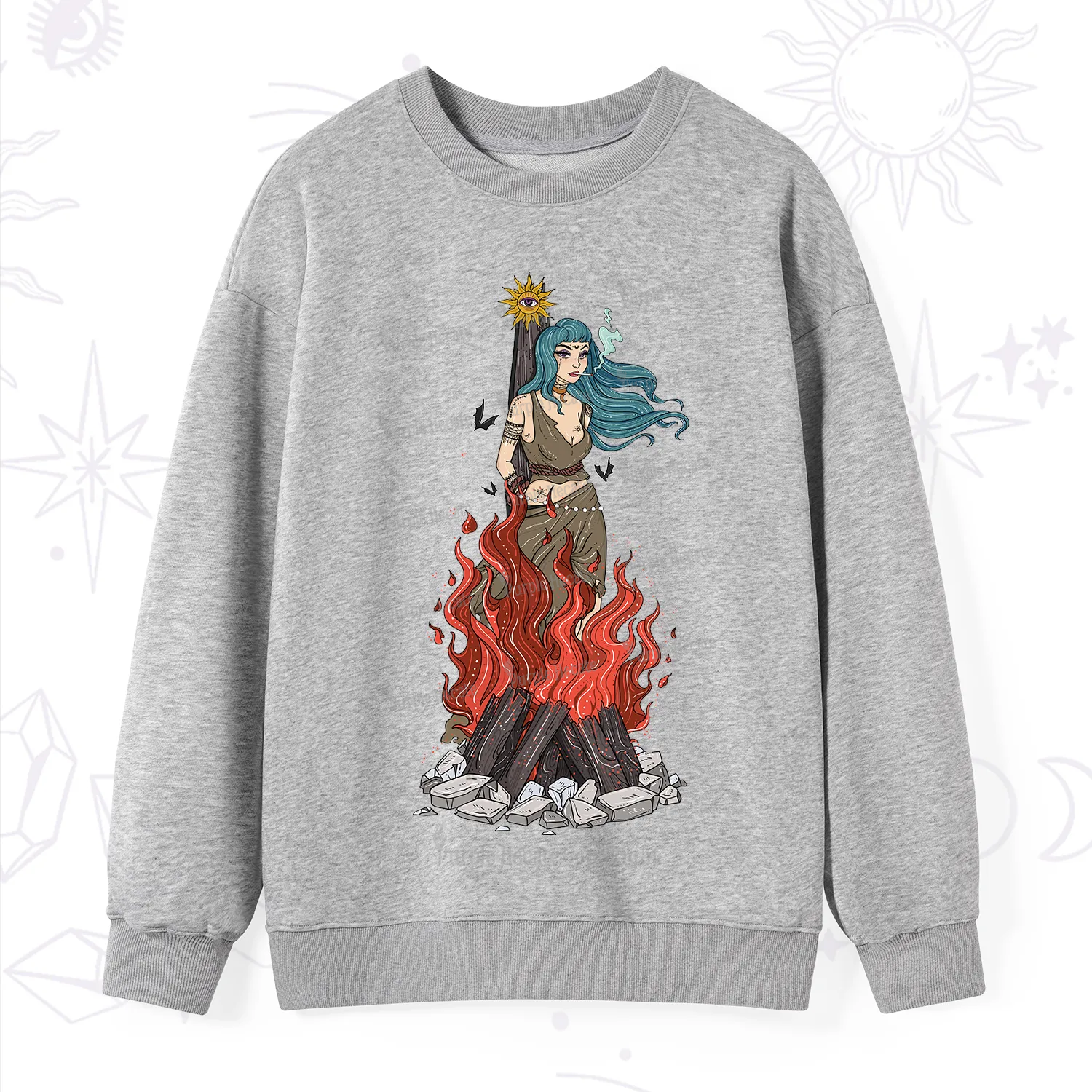 Purplehecate Witchy Woman Burned at the Stake Sweatshirt