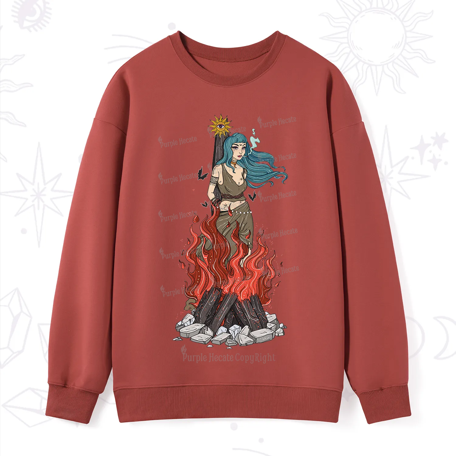 Purplehecate Witchy Woman Burned at the Stake Sweatshirt