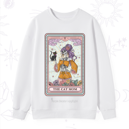 Purplehecate The Skeleton Cat Mom Tarot Card Sweatshirt