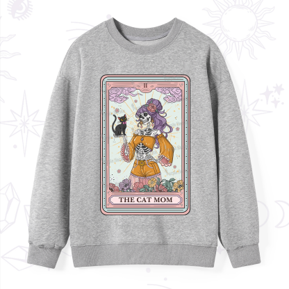 Purplehecate The Skeleton Cat Mom Tarot Card Sweatshirt