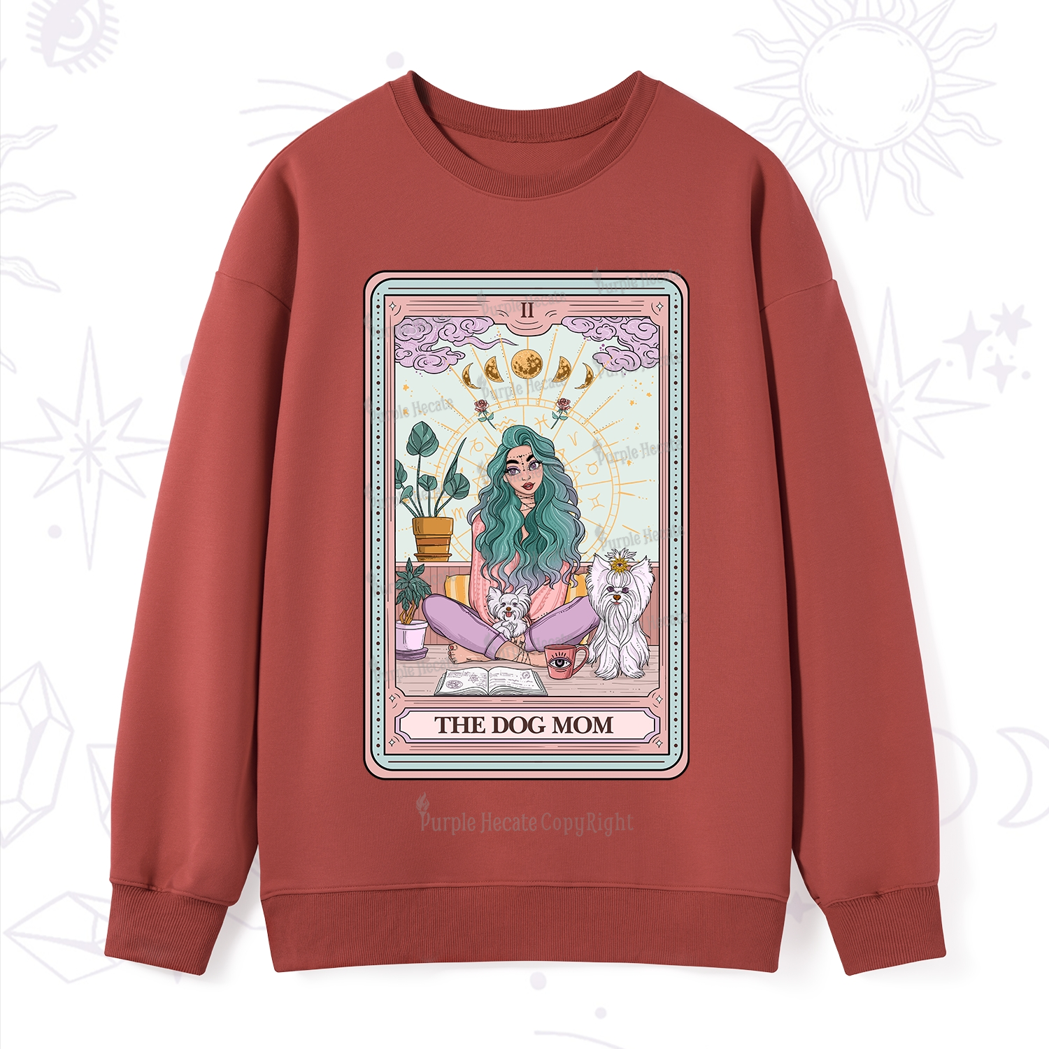 Purplehecate The Divine Dog Mom Tarot Card Sweatshirt