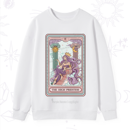 Purplehecate The Goddess High Priestess Tarot Card Sweatshirt