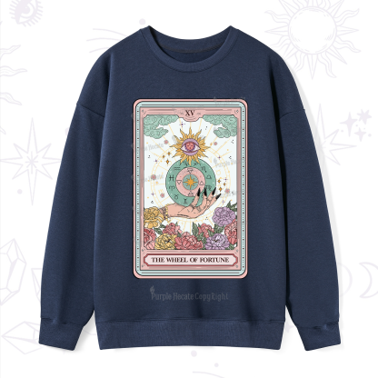 Purplehecate The Wheel of Fortune Tarot Card Sweatshirt