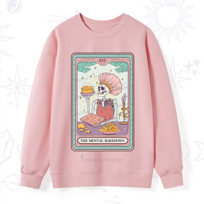 Purplehecate The Mental Bake Down Skeleton Tarot Card Sweatshirt