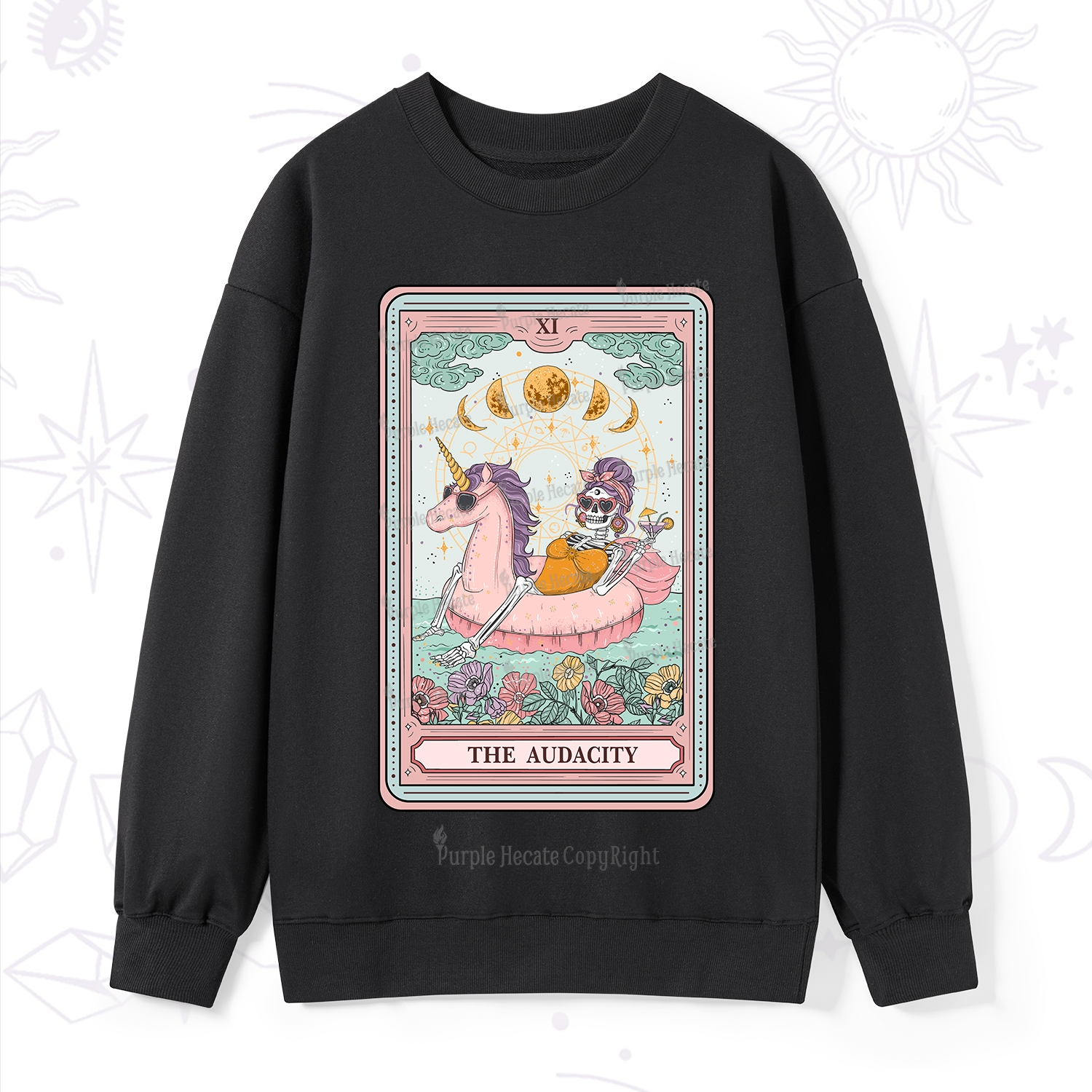 Purplehecate The Audacity Skeleton Tarot Card Sweatshirt