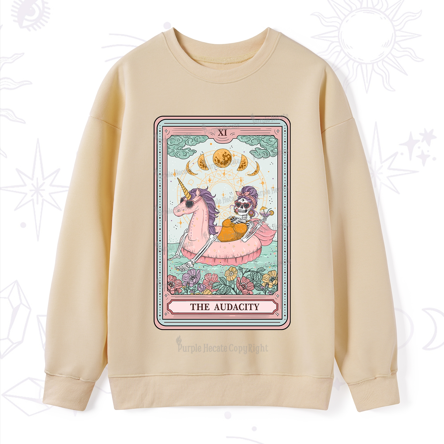 Purplehecate The Audacity Skeleton Tarot Card Sweatshirt