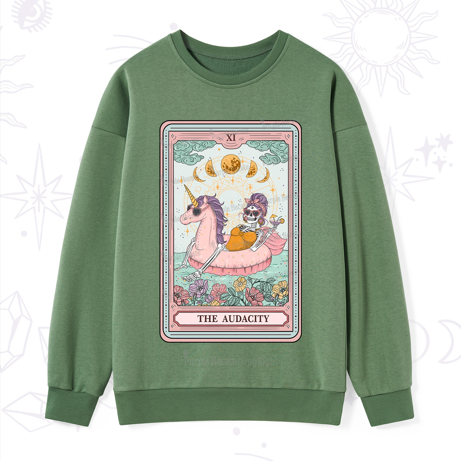 Purplehecate The Audacity Skeleton Tarot Card Sweatshirt