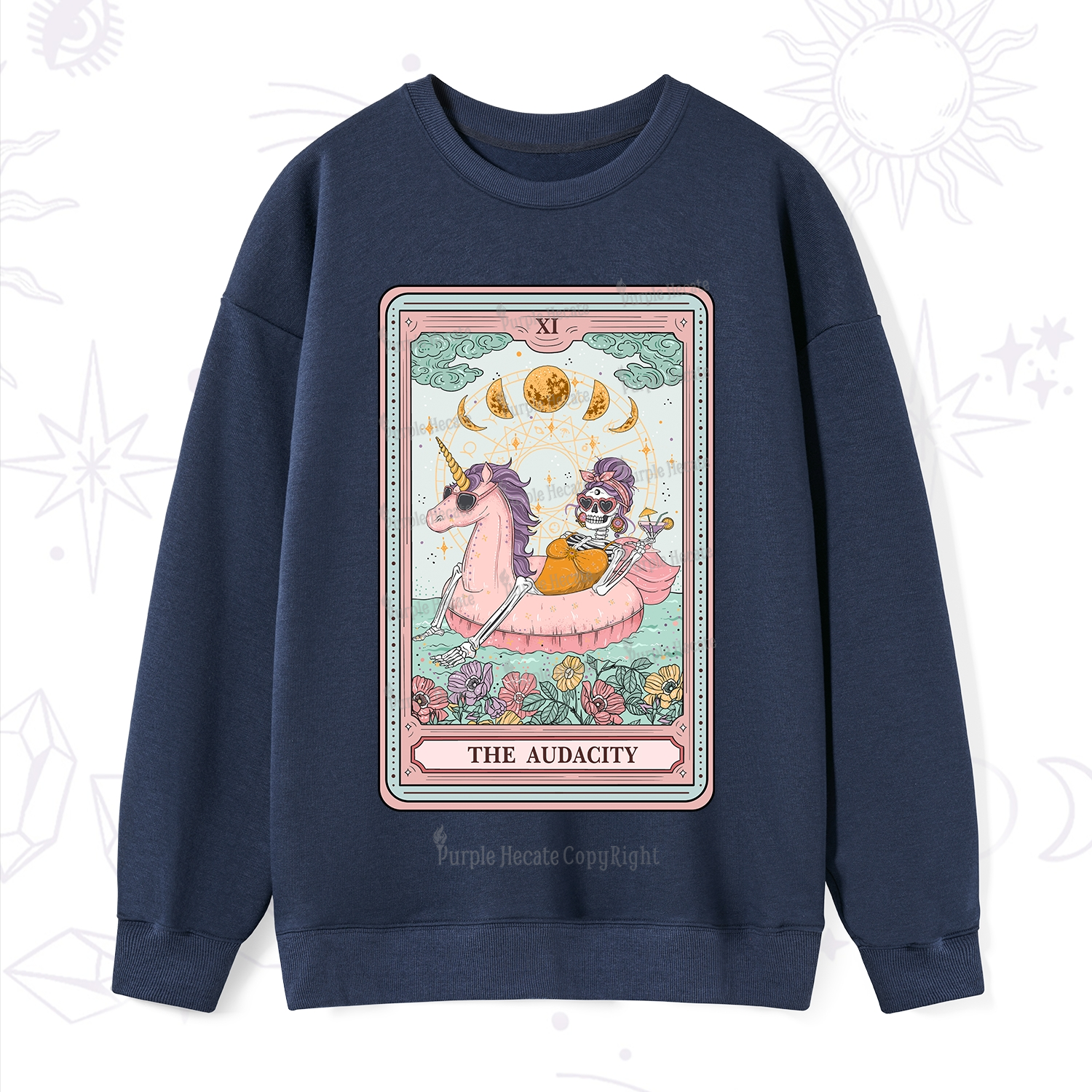 Purplehecate The Audacity Skeleton Tarot Card Sweatshirt
