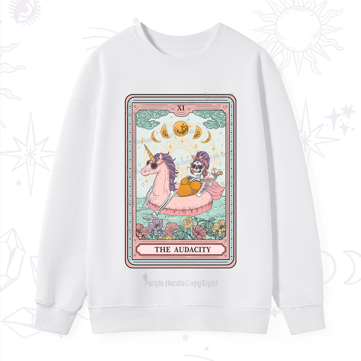 Purplehecate The Audacity Skeleton Tarot Card Sweatshirt