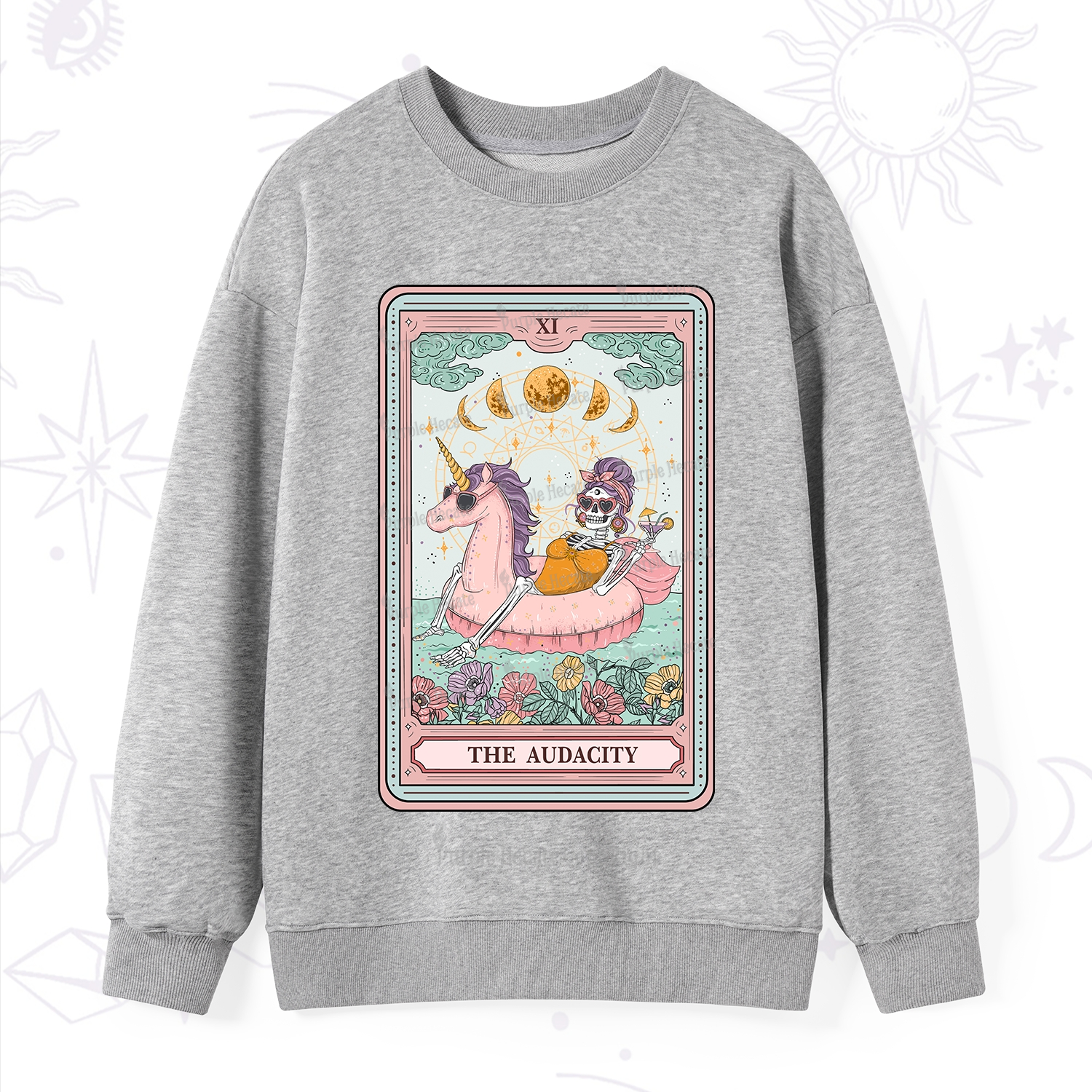 Purplehecate The Audacity Skeleton Tarot Card Sweatshirt