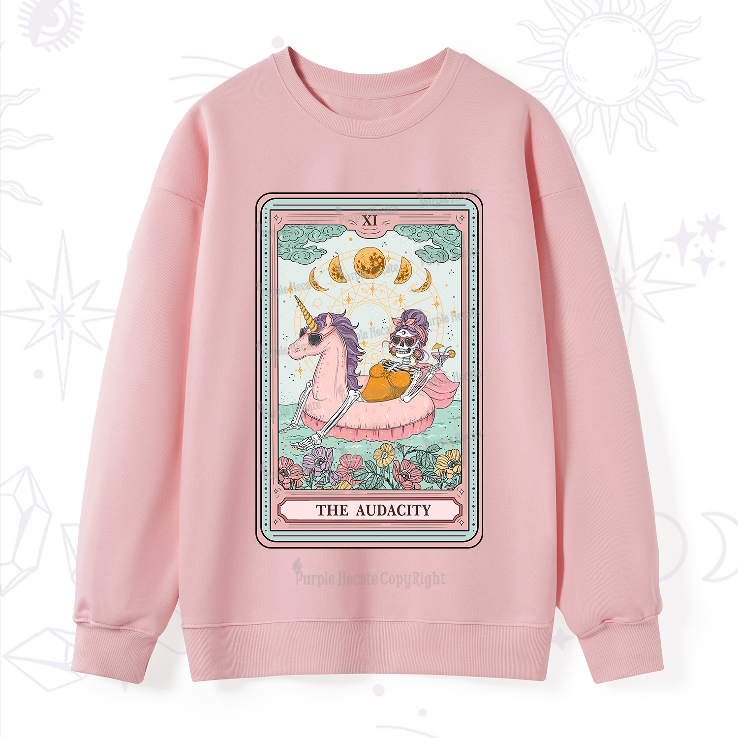 Purplehecate The Audacity Skeleton Tarot Card Sweatshirt