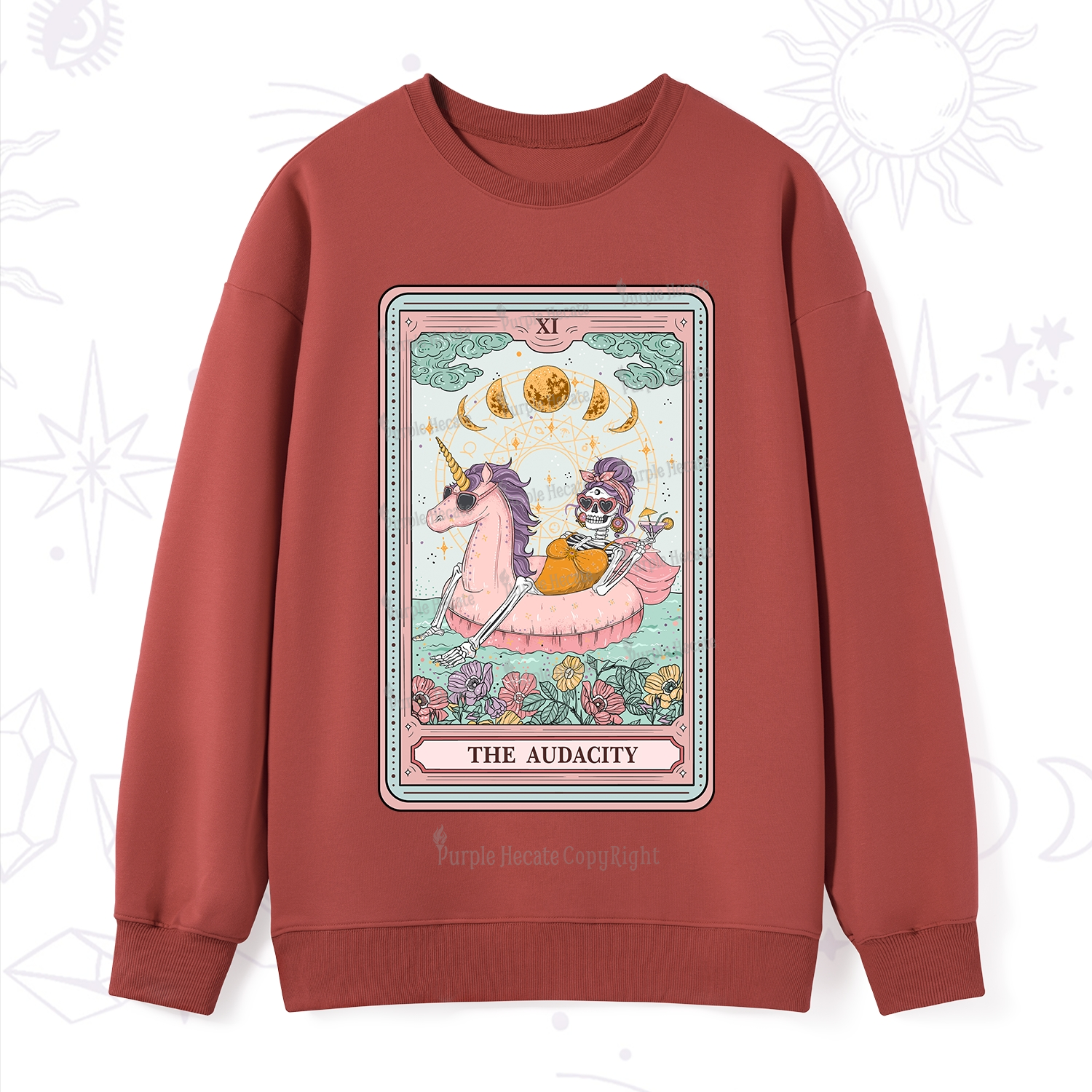 Purplehecate The Audacity Skeleton Tarot Card Sweatshirt