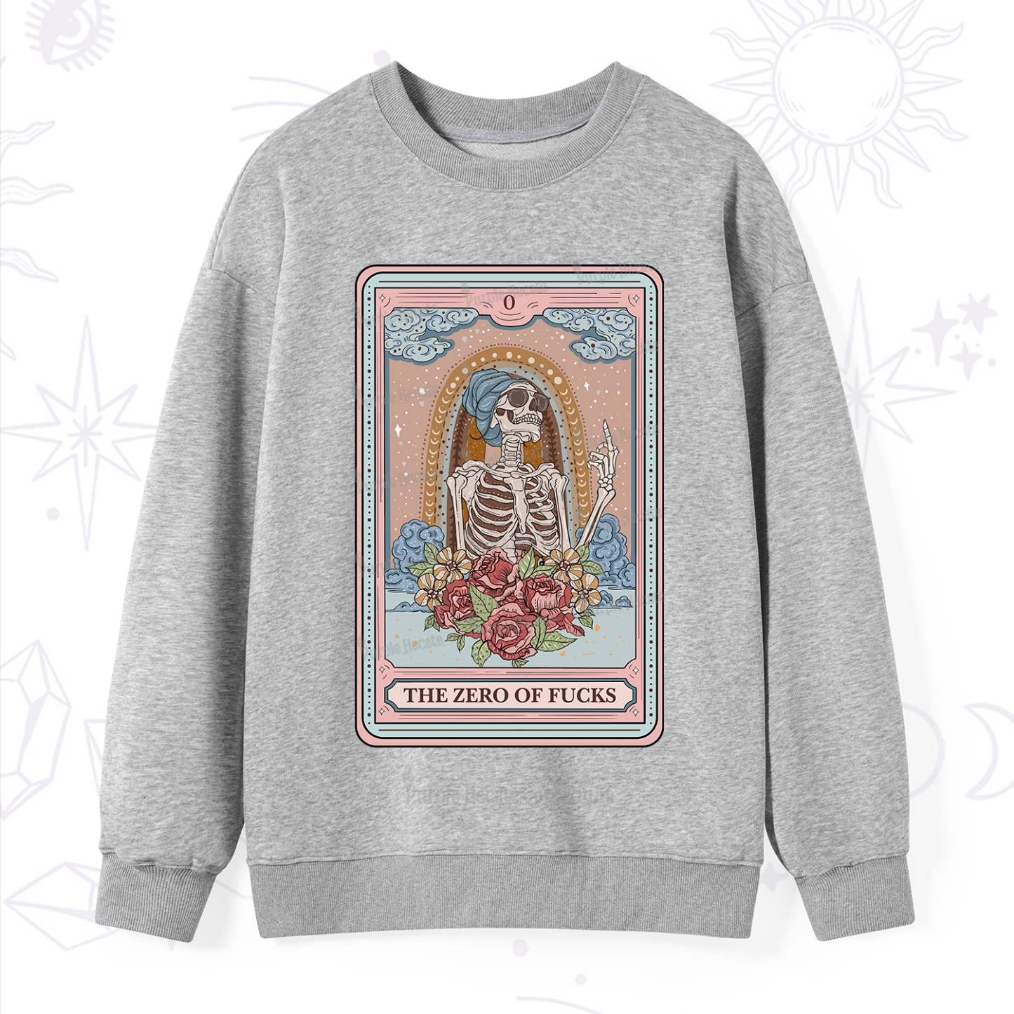 Purplehecate The Zero Of Fucks Tarot Card Sweatshirt