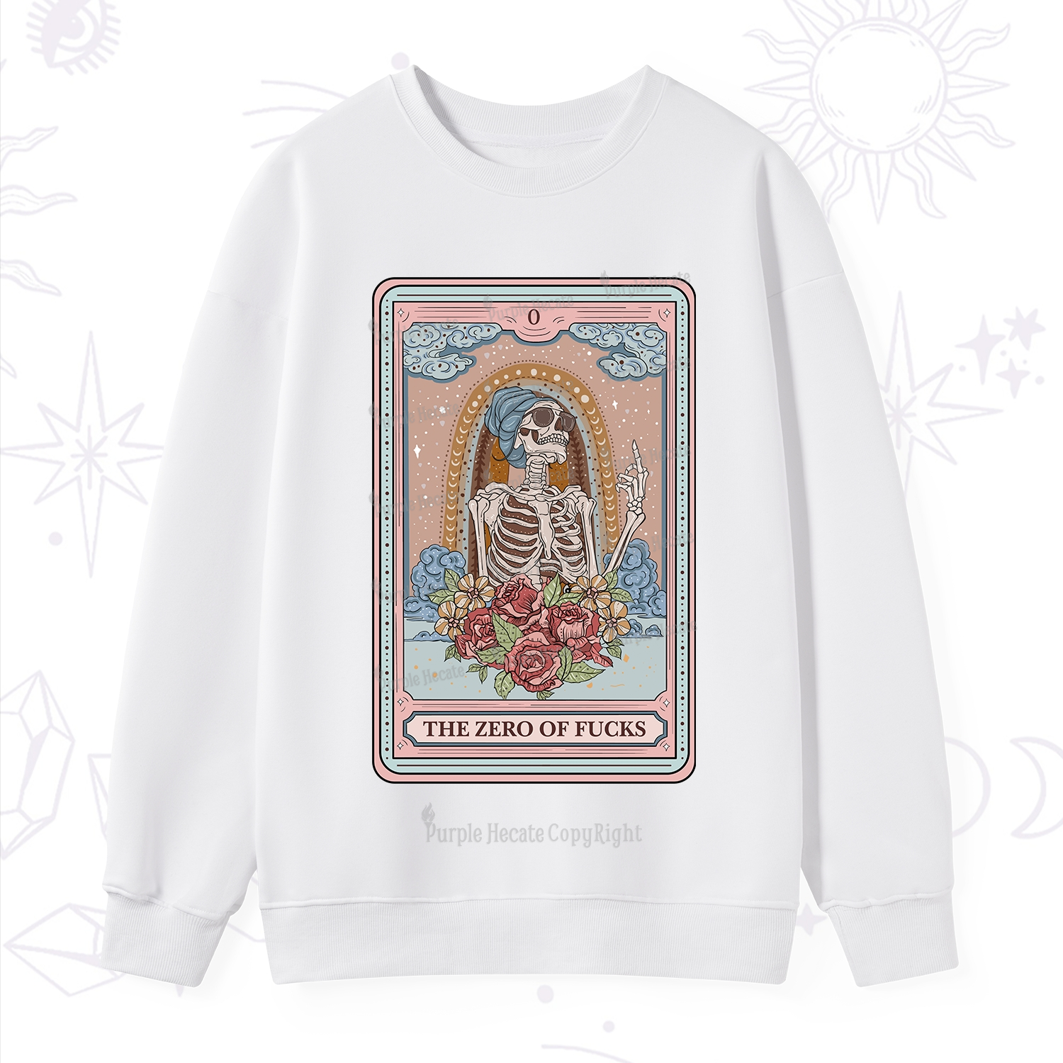 Purplehecate The Zero Of Fucks Tarot Card Sweatshirt