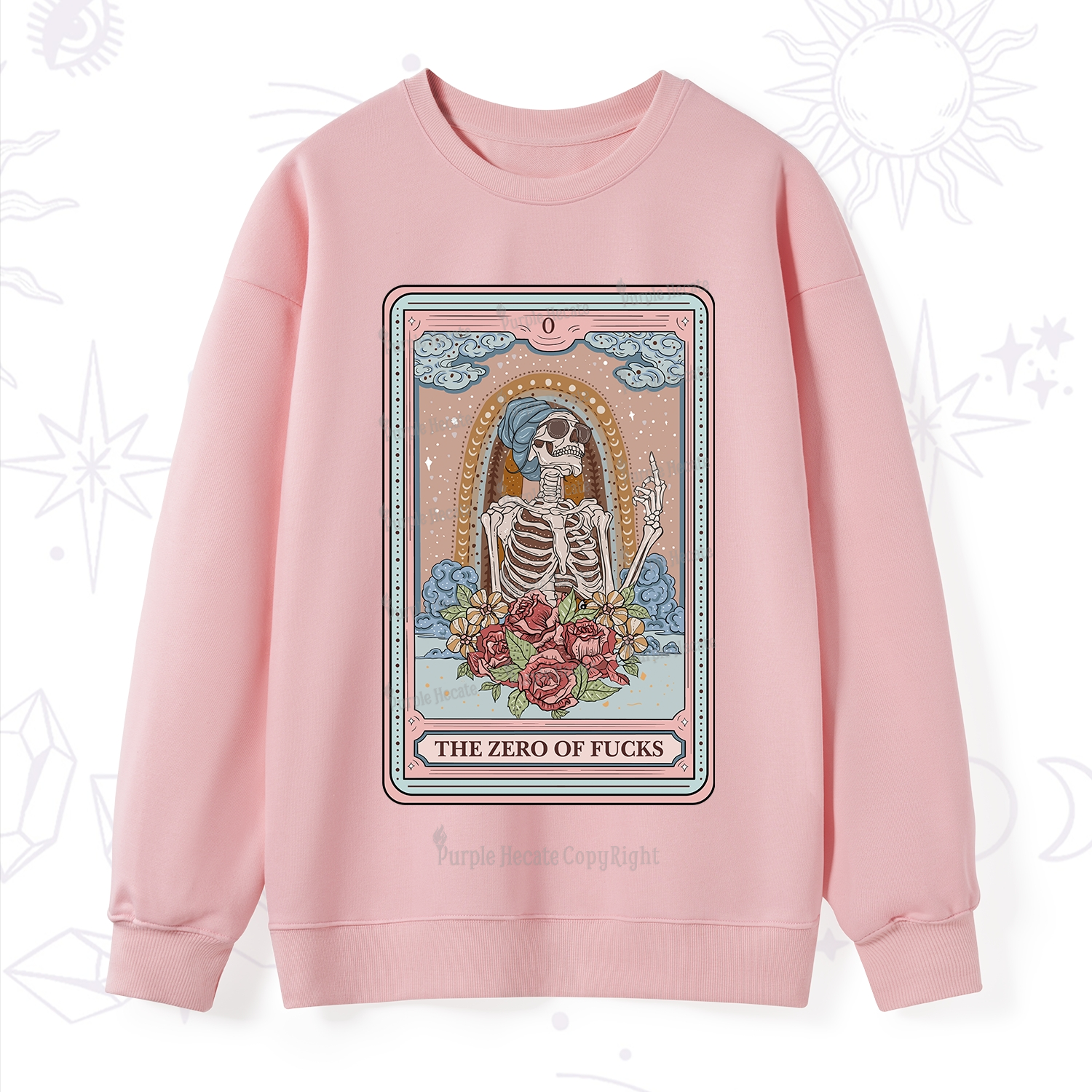 Purplehecate The Zero Of Fucks Tarot Card Sweatshirt
