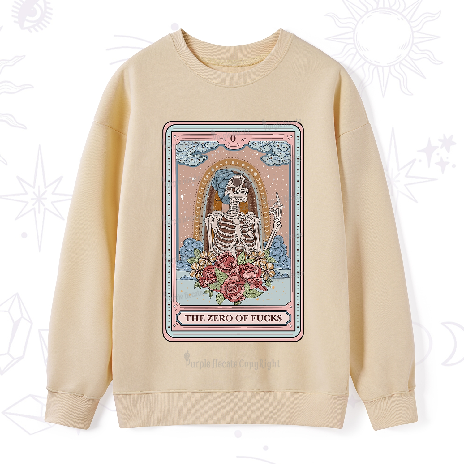 Purplehecate The Zero Of Fucks Tarot Card Sweatshirt