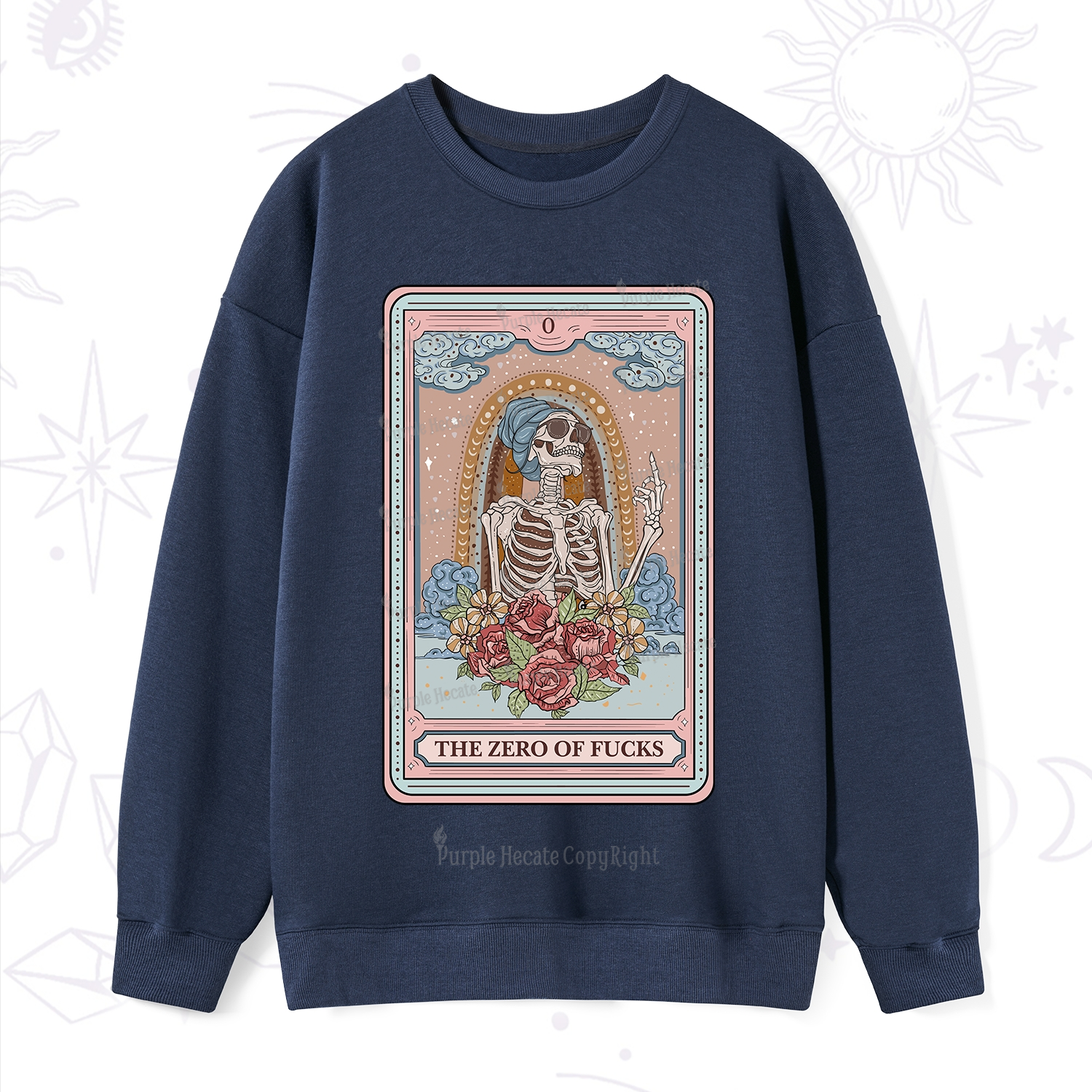 Purplehecate The Zero Of Fucks Tarot Card Sweatshirt