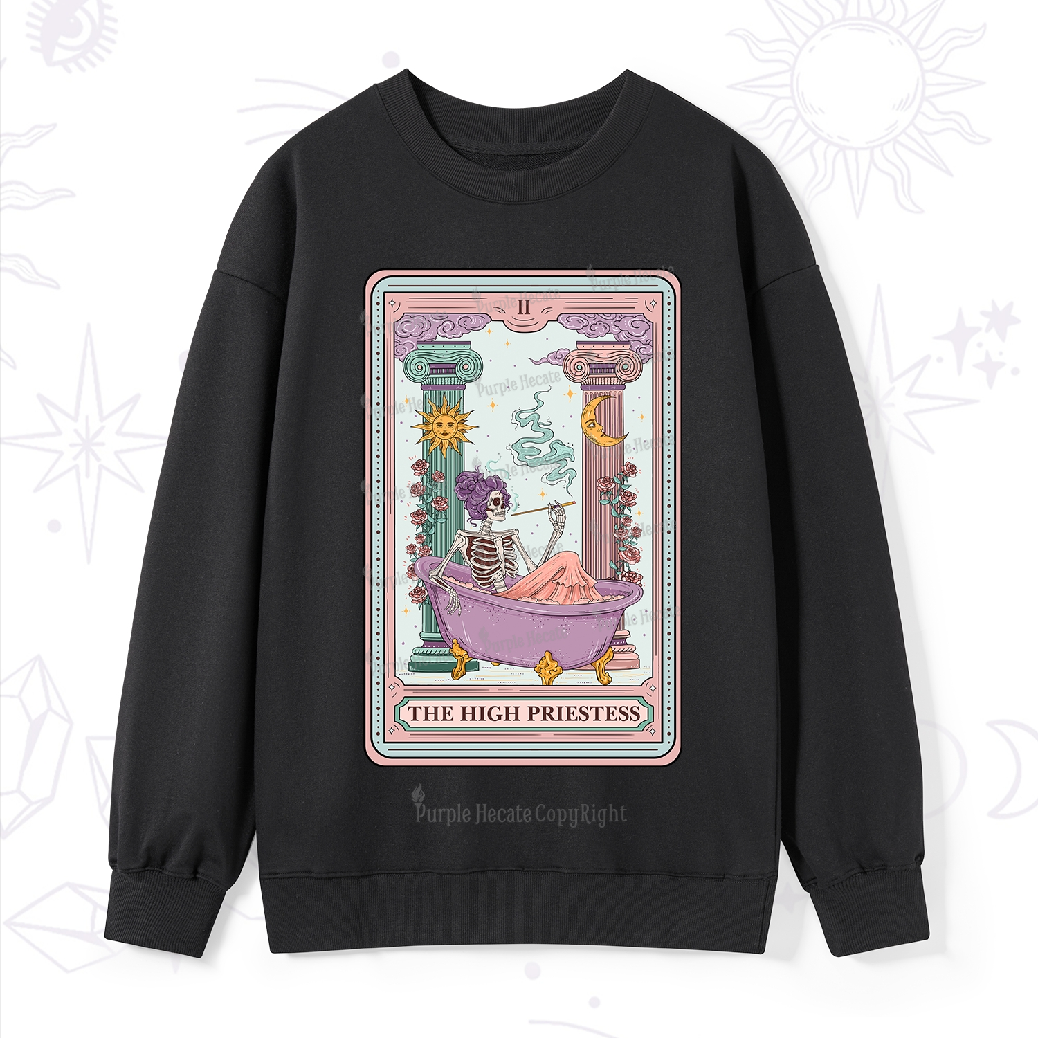 Purplehecate The Noble High Priestess Tarot Card Sweatshirt